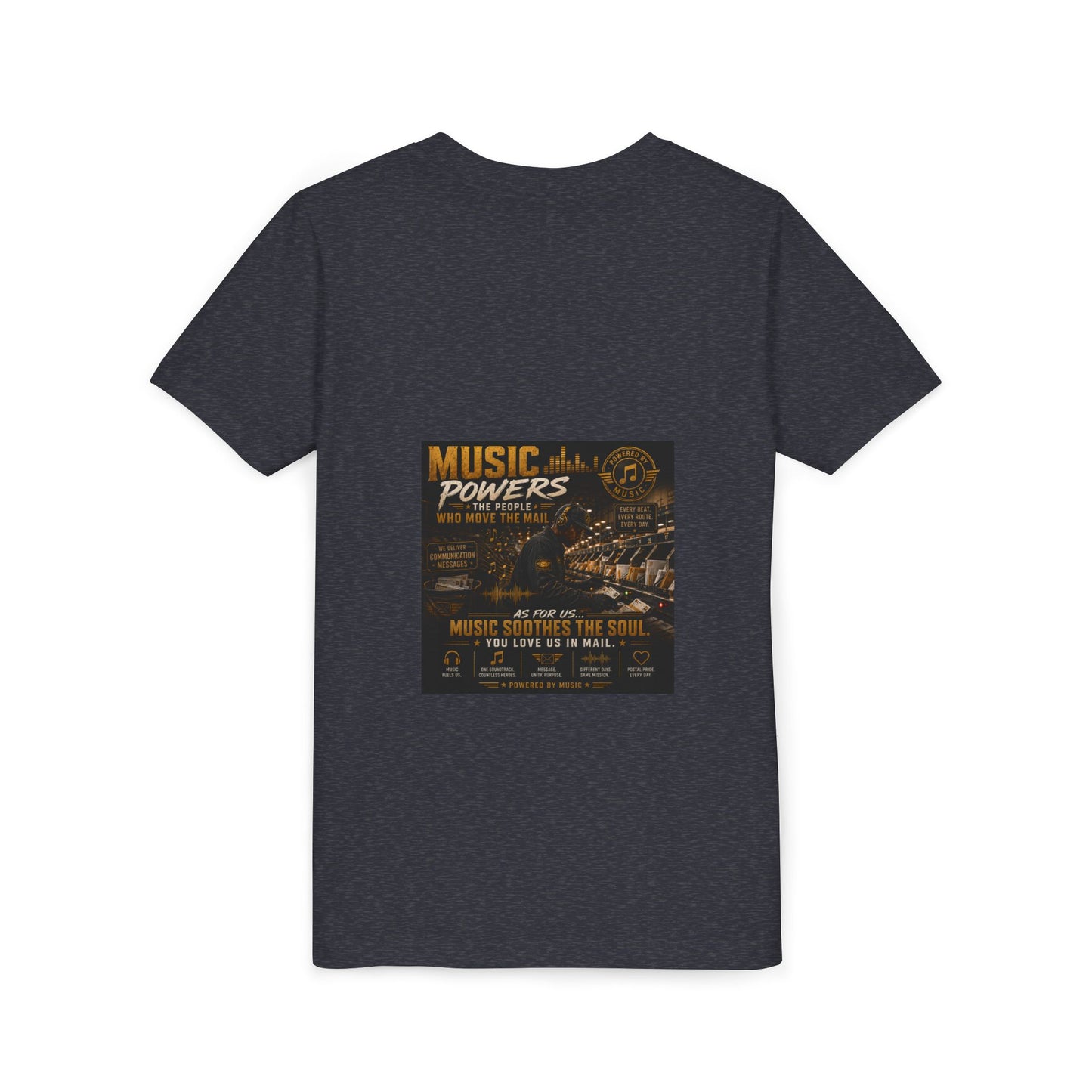 Postal Music — Music Powers the People — Youth T-Shirt