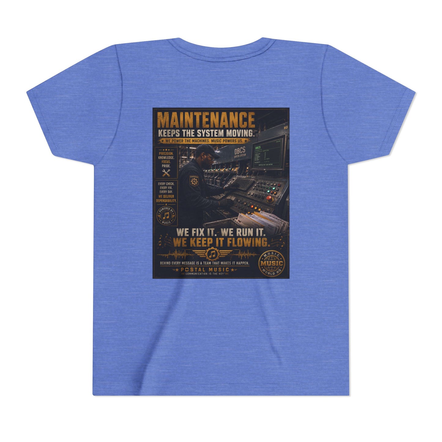 Postal Music — Maintenance Keeps the System Moving — Youth T-Shirt