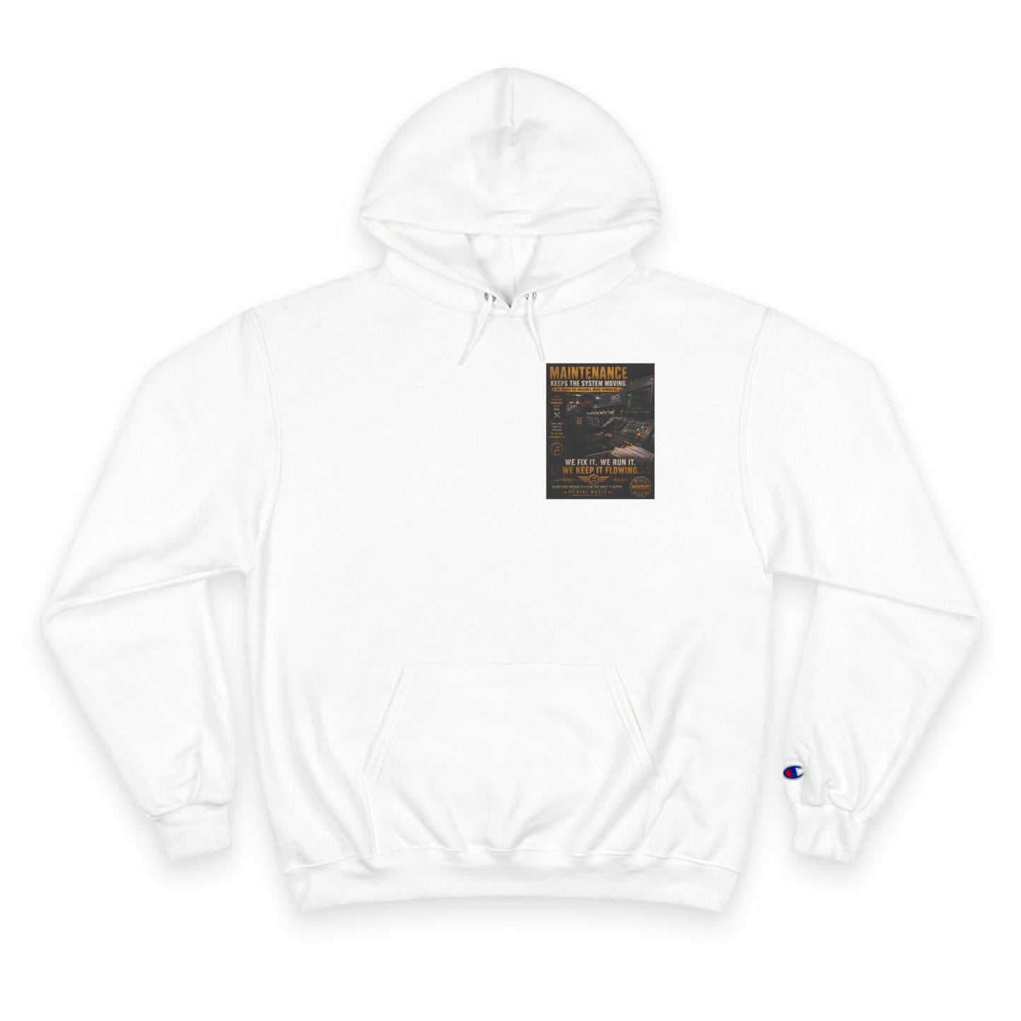 Postal Music — Maintenance Keeps the System Moving — Champion Premium Hoodie
