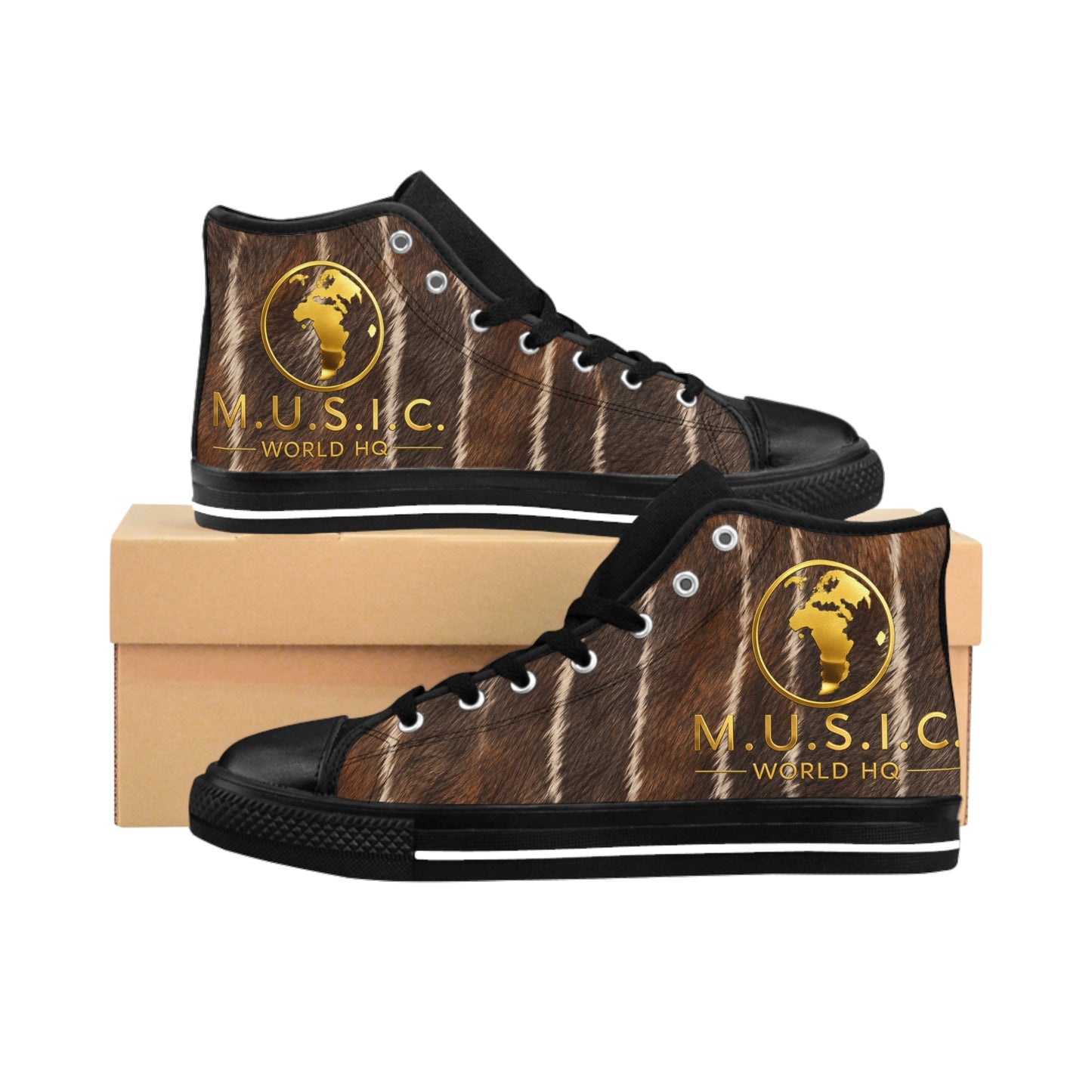 Wild by Design™ — Nyala Print High-Top Sneakers | Safari Heritage