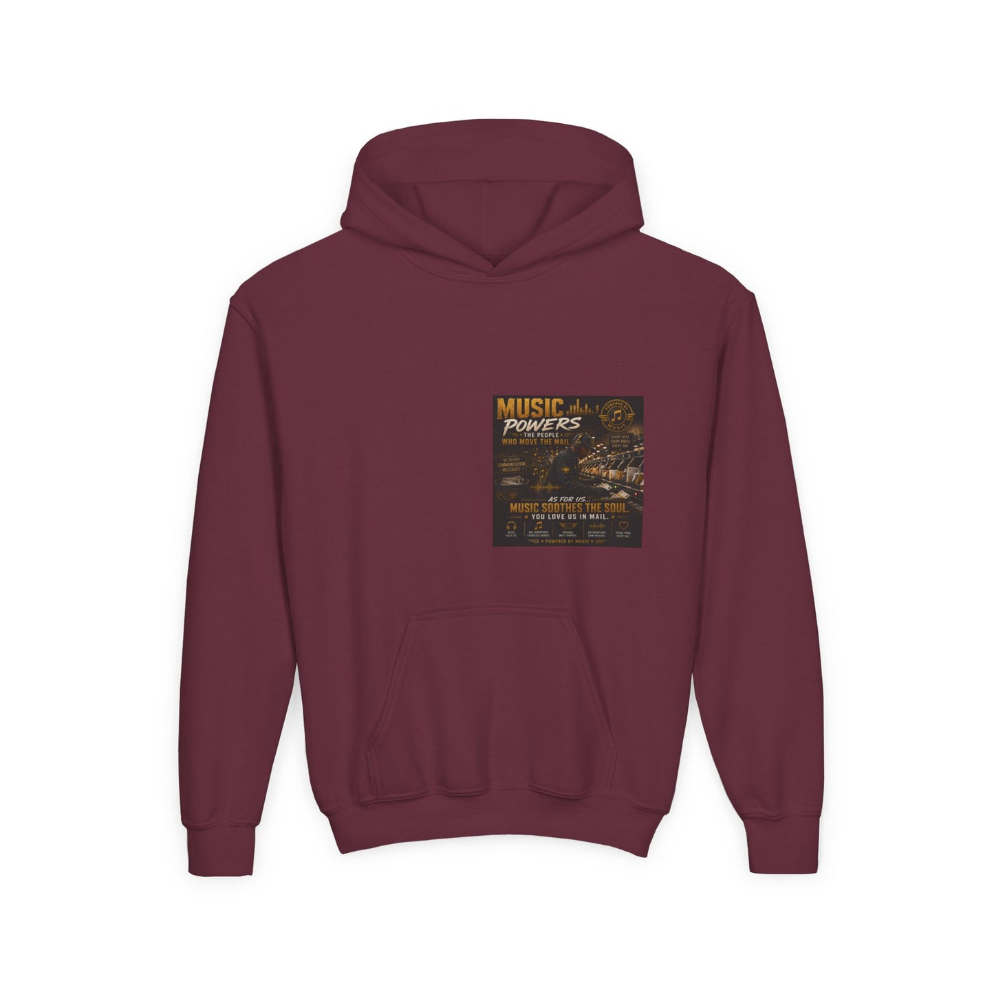 Postal Music — Music Powers the People — Youth Hoodie