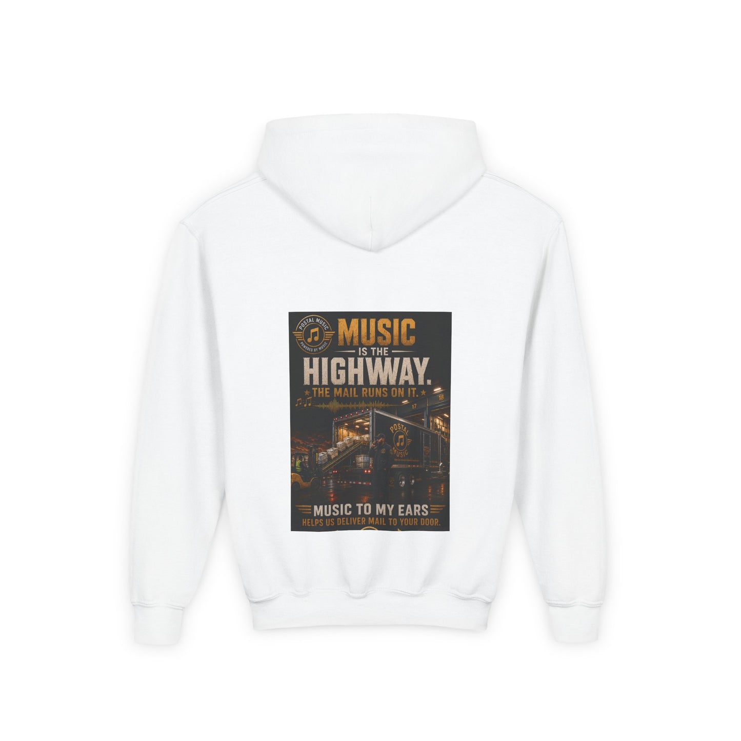Postal Music — Music Is the Highway — Youth Hoodie