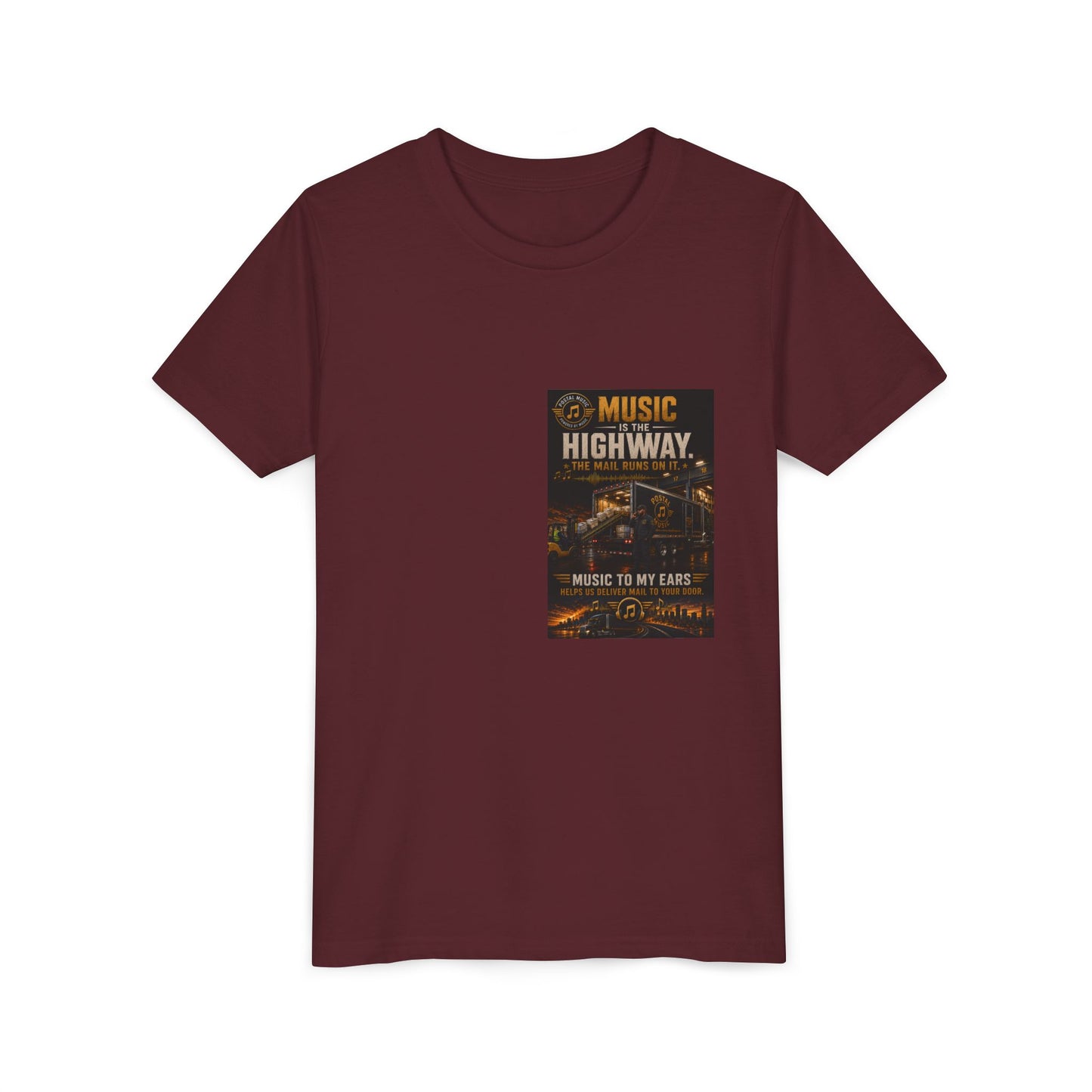 Postal Music — Music Is the Highway — Youth T-Shirt
