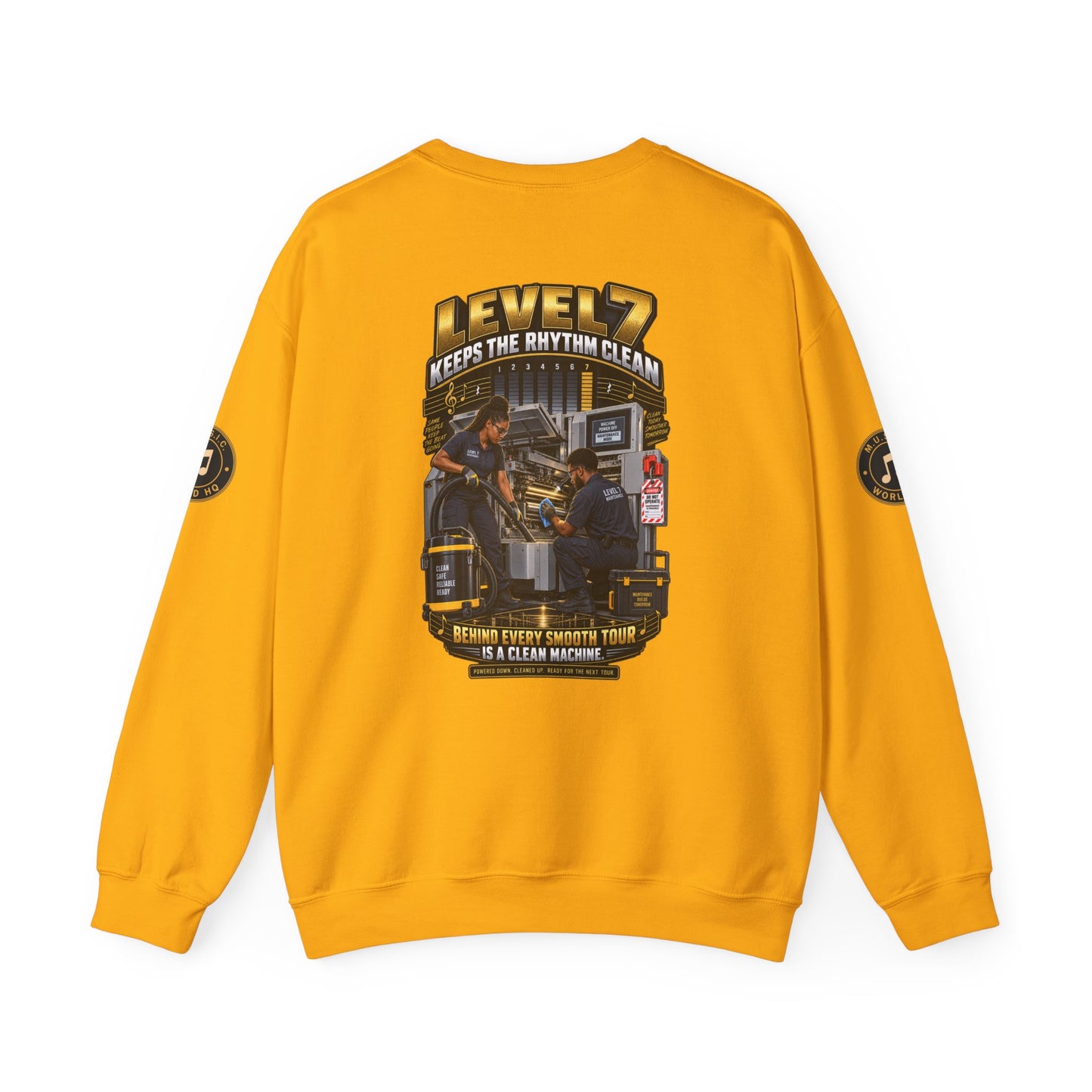 Postal Music - Level 7 Keeps the Rhythm Clean - Heavyweight Crewneck Sweatshirt
