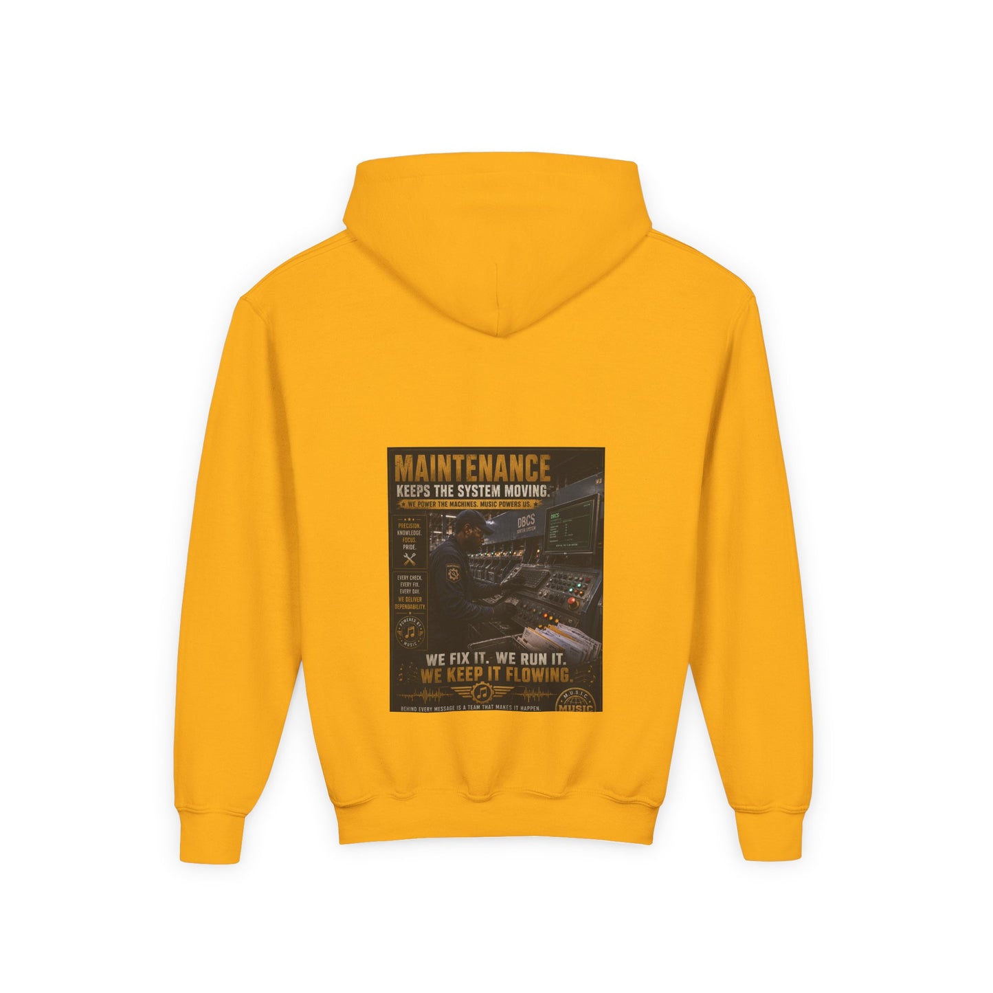 Postal Music — Maintenance Keeps the System Moving — Youth Hoodie
