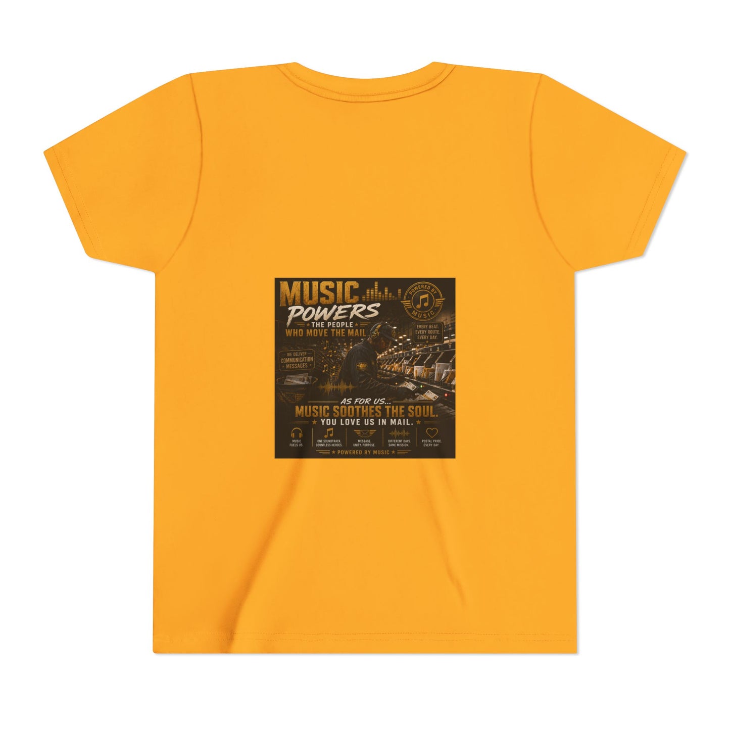 Postal Music — Music Powers the People — Youth T-Shirt