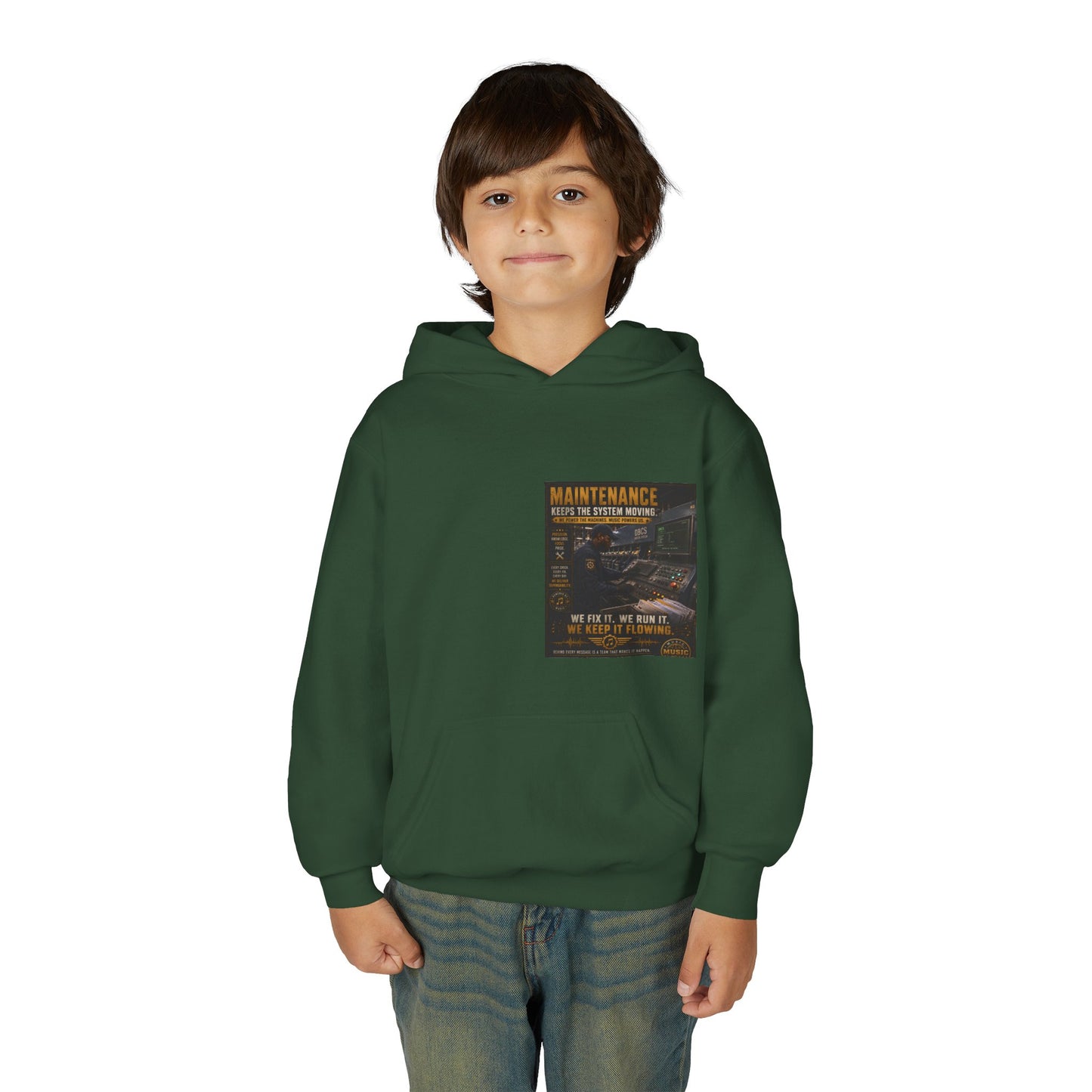 Postal Music — Maintenance Keeps the System Moving — Youth Hoodie