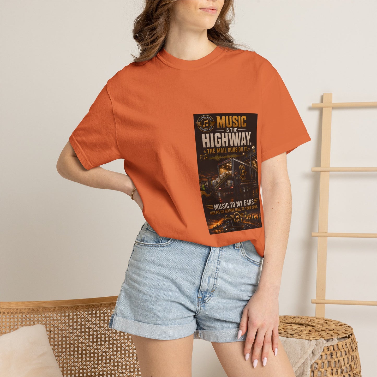 Postal Music — Music Is the Highway — Garment-Dyed T-Shirt