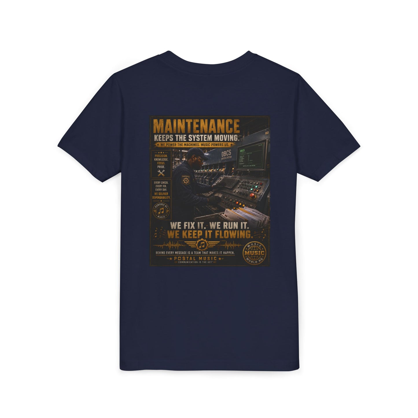 Postal Music — Maintenance Keeps the System Moving — Youth T-Shirt