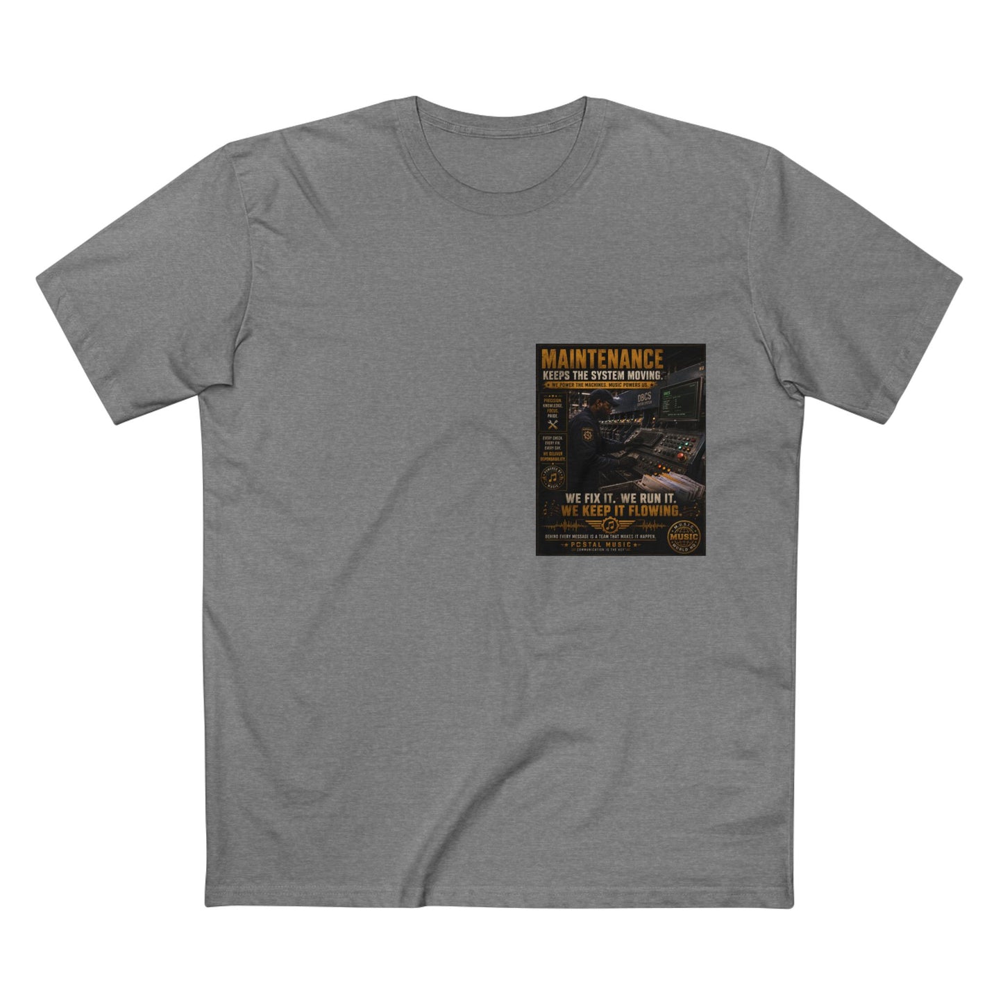 Postal Music — Maintenance Keeps the System Moving — Streetwear T-Shirt