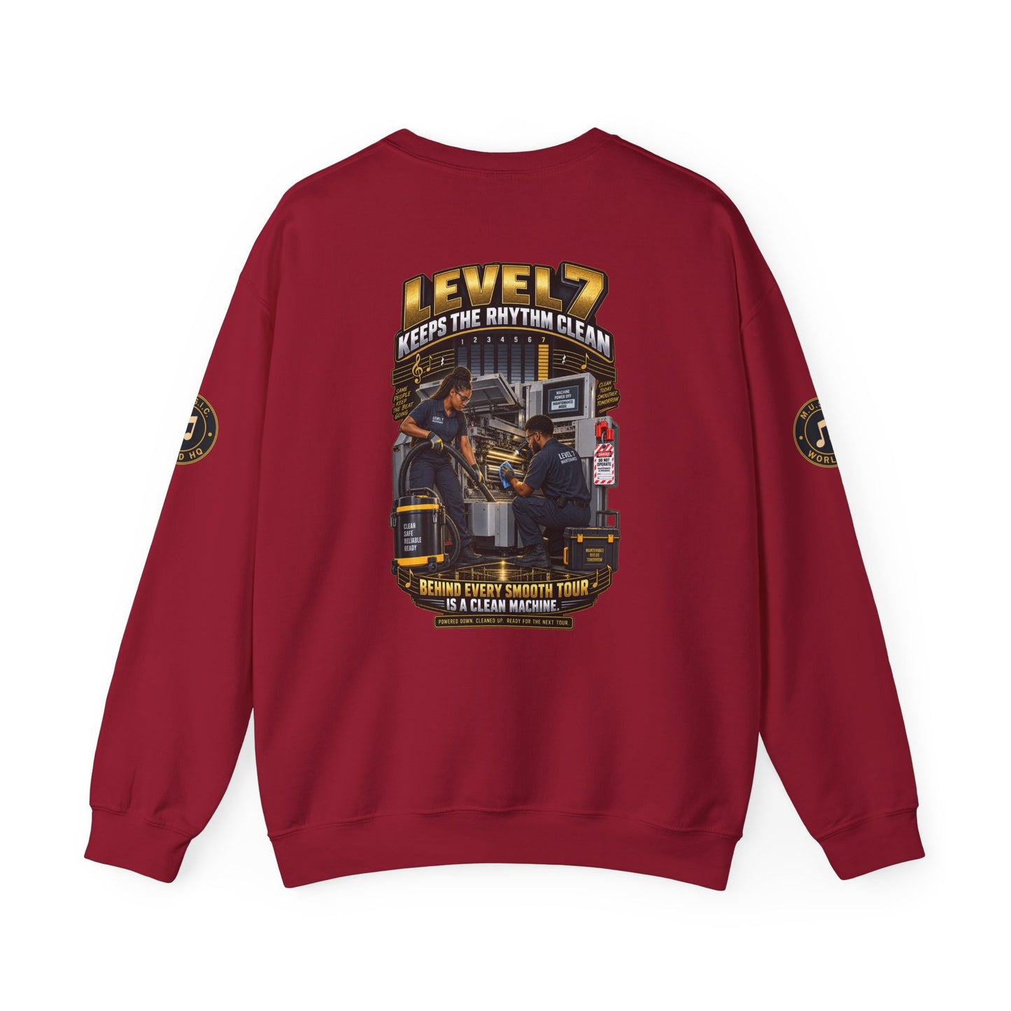 Postal Music - Level 7 Keeps the Rhythm Clean - Heavyweight Crewneck Sweatshirt