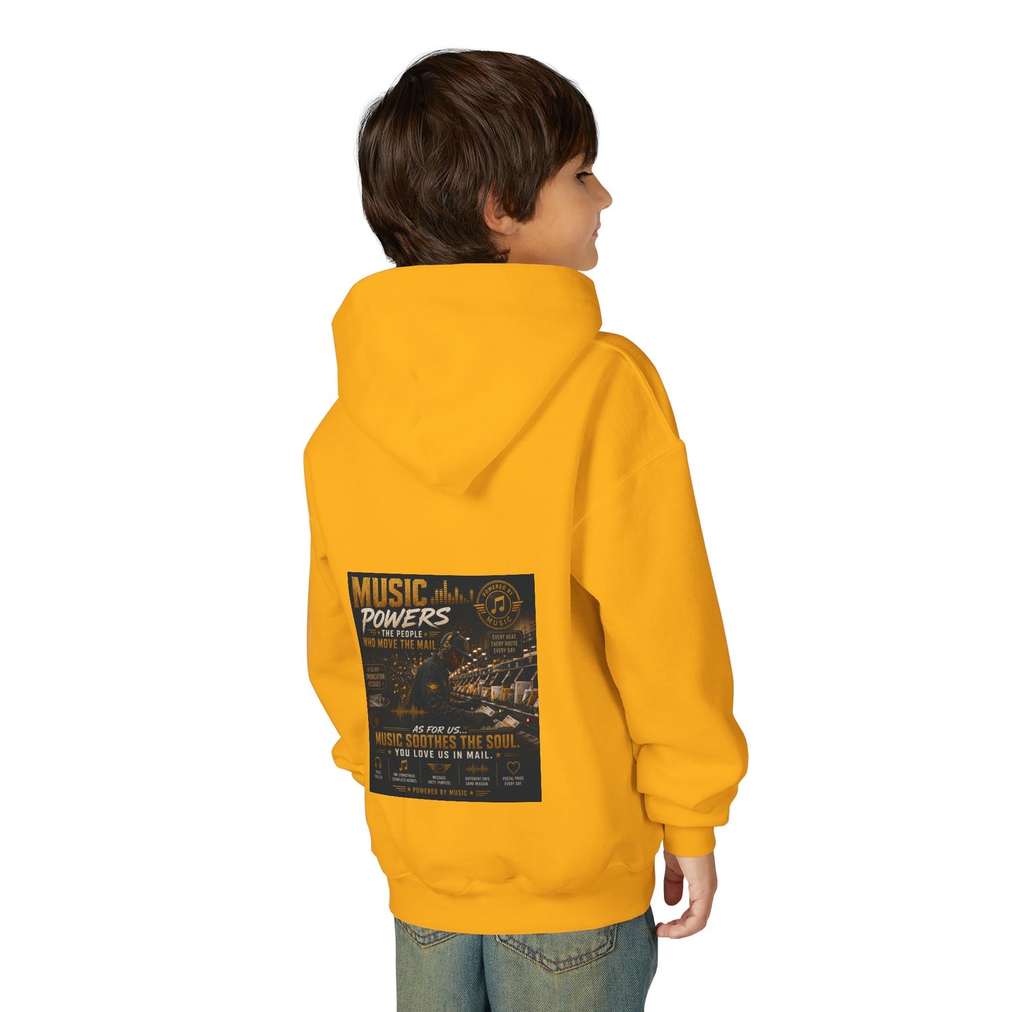 Postal Music — Music Powers the People — Youth Hoodie