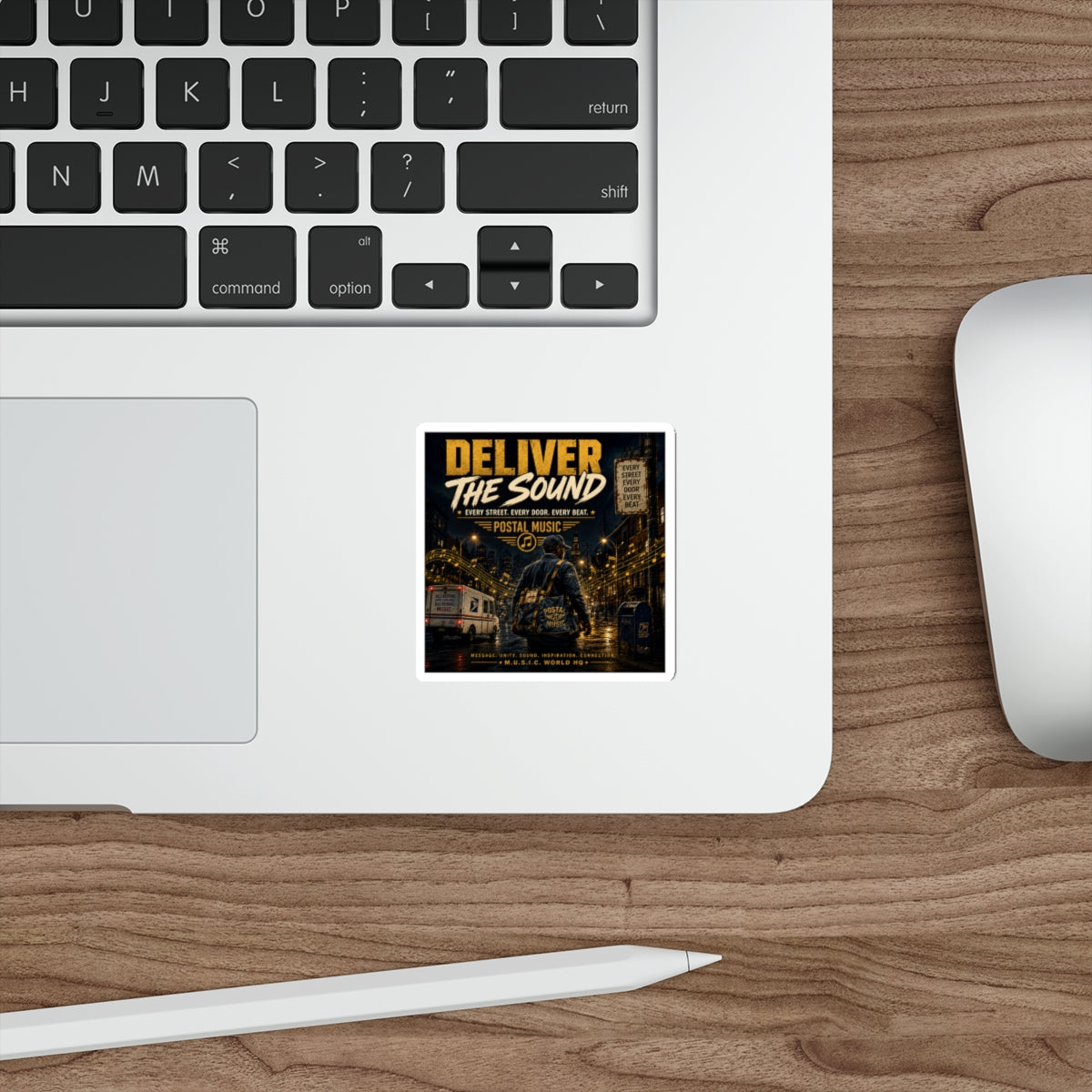Postal Music — Deliver the Sound — Die-Cut Sticker