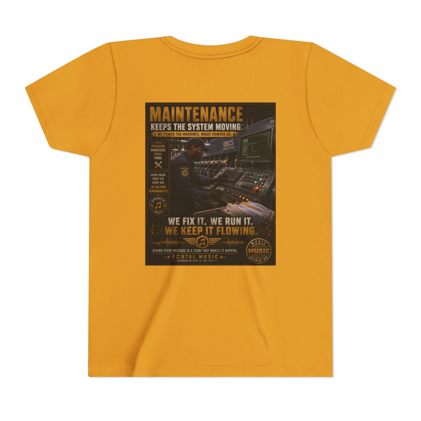 Postal Music — Maintenance Keeps the System Moving — Youth T-Shirt