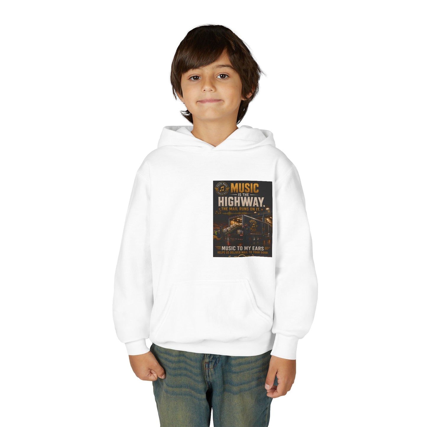 Postal Music — Music Is the Highway — Youth Hoodie