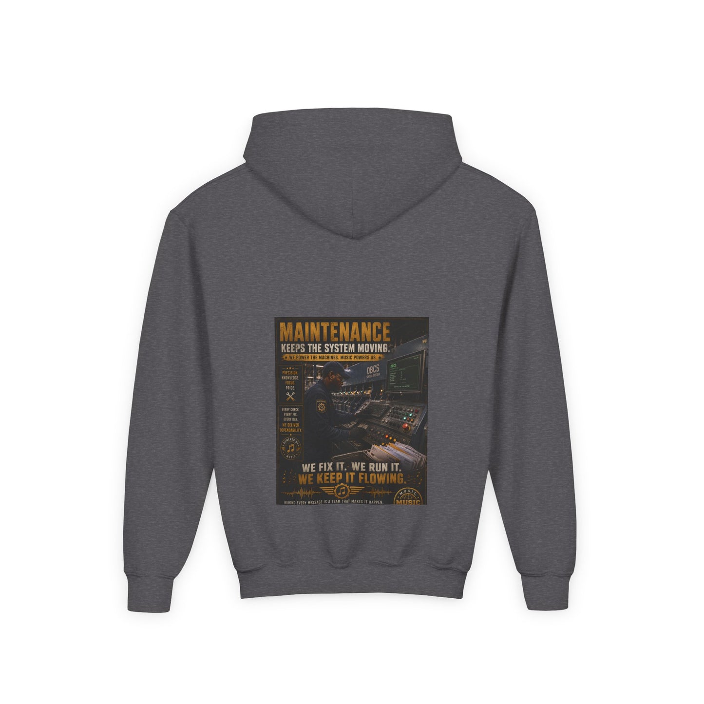 Postal Music — Maintenance Keeps the System Moving — Youth Hoodie