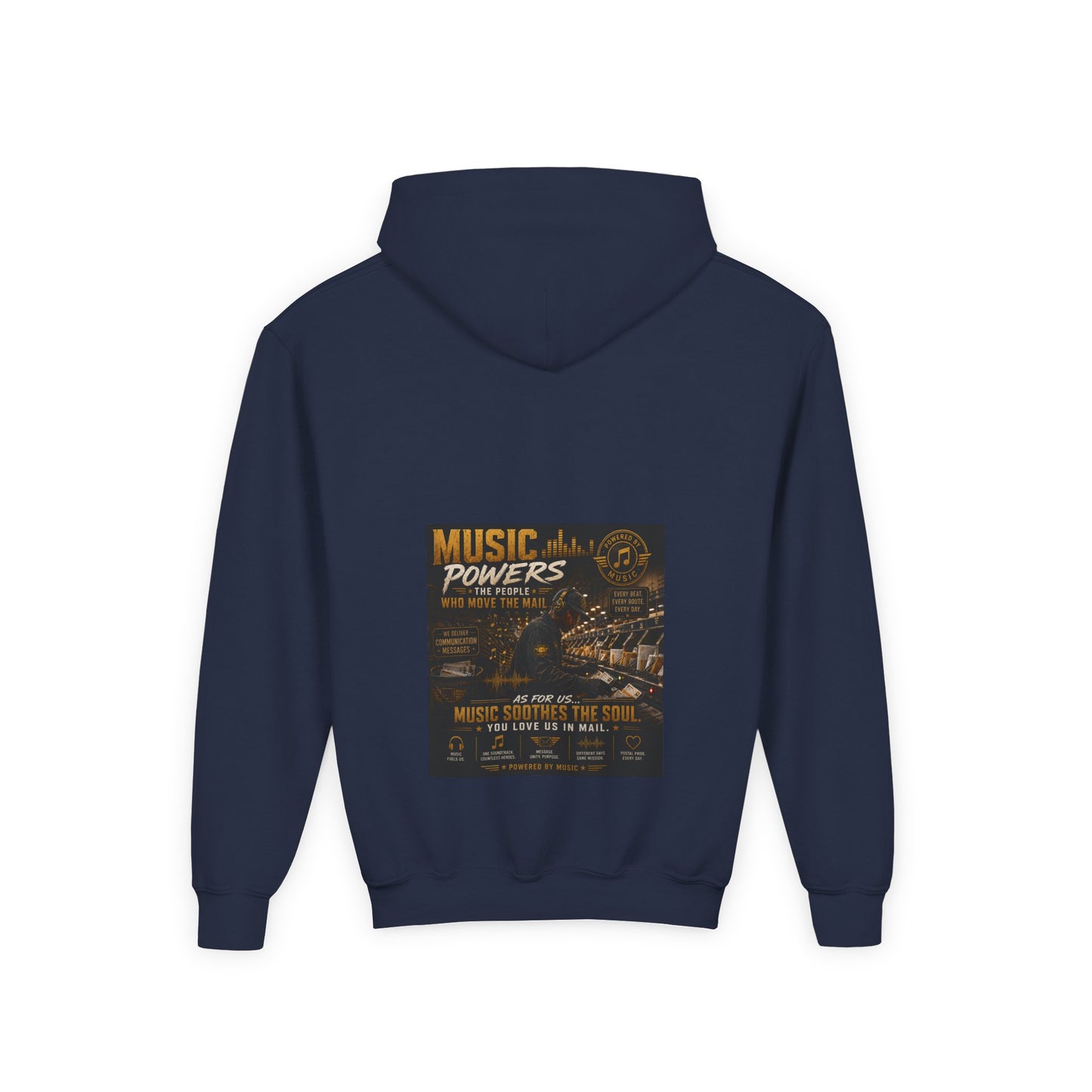 Postal Music — Music Powers the People — Youth Hoodie
