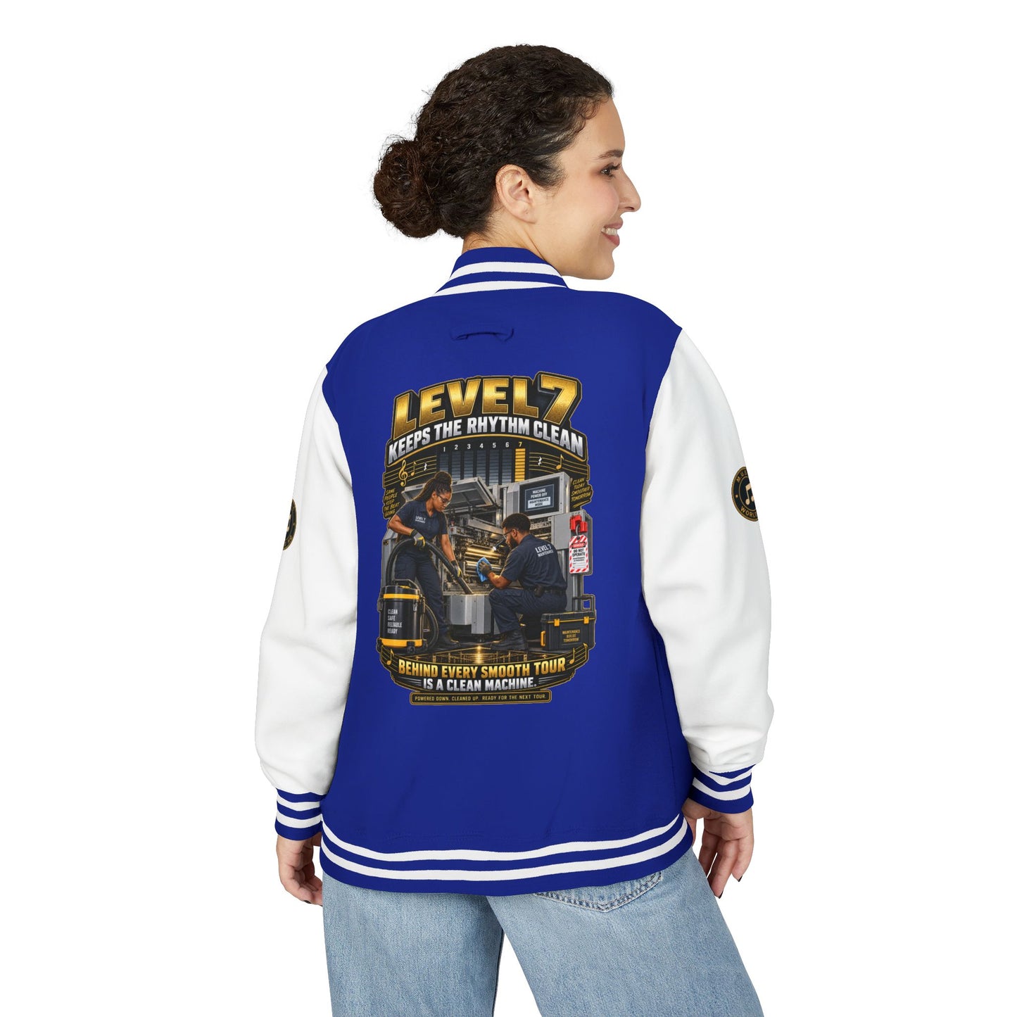 Postal Music - Level 7 Keeps the Rhythm Clean - Heavyweight Letterman Jacket