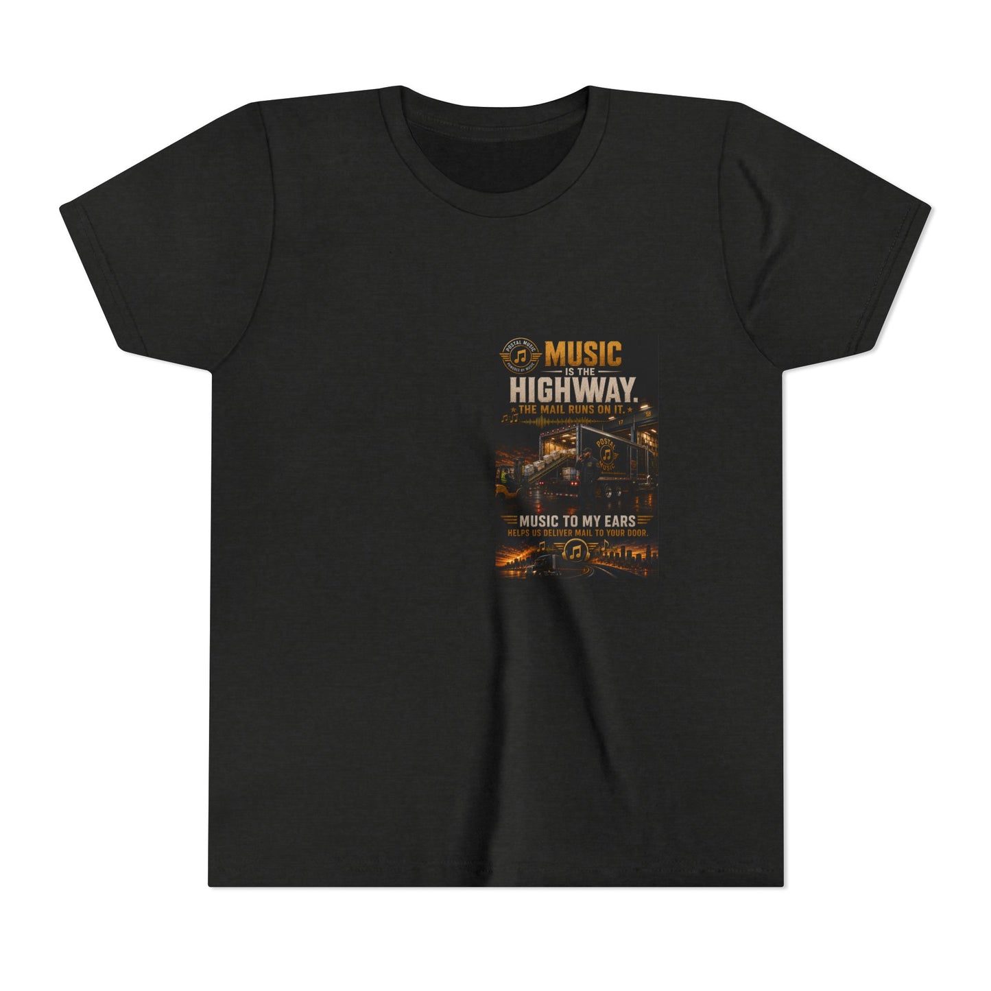 Postal Music — Music Is the Highway — Youth T-Shirt