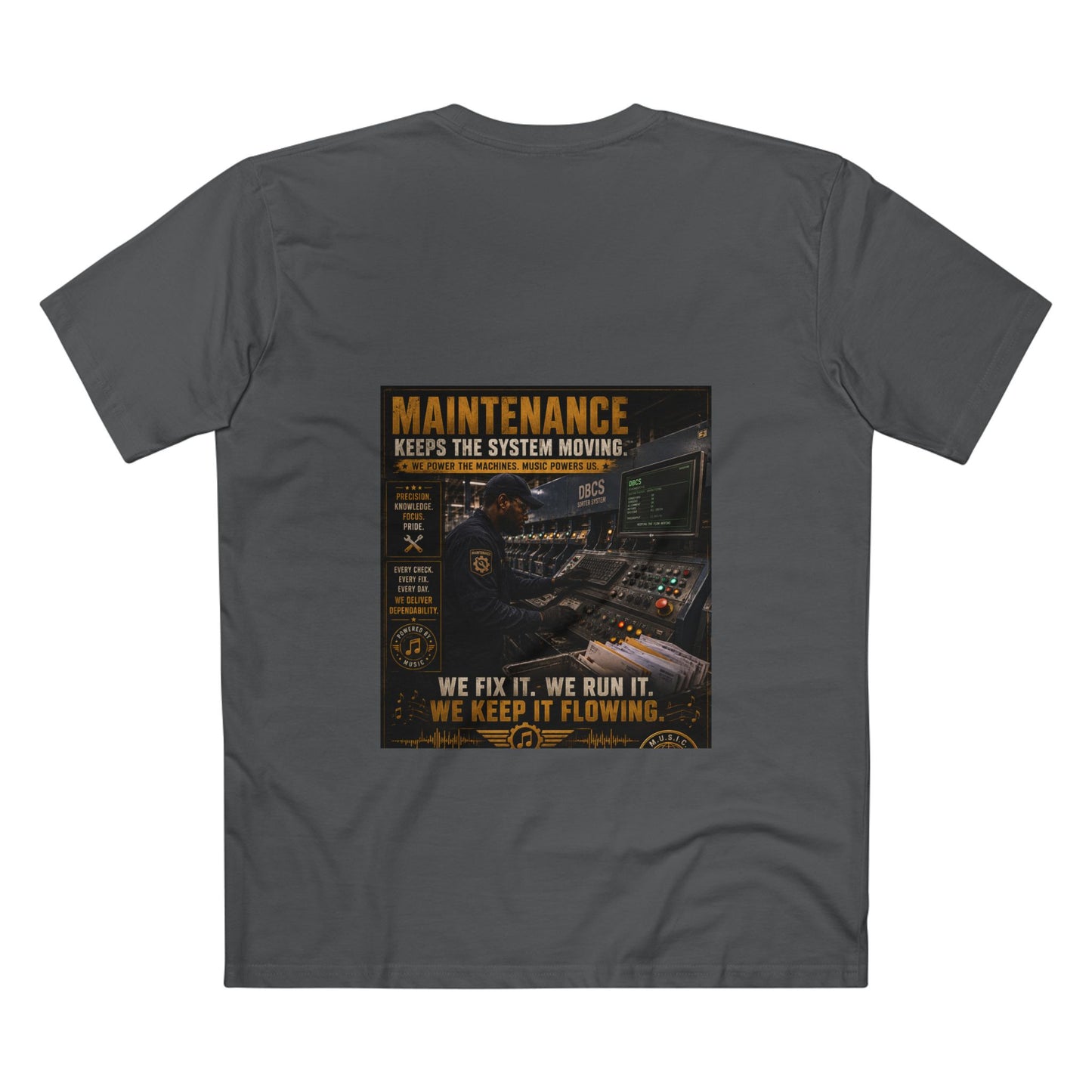 Postal Music — Maintenance Keeps the System Moving — Streetwear T-Shirt