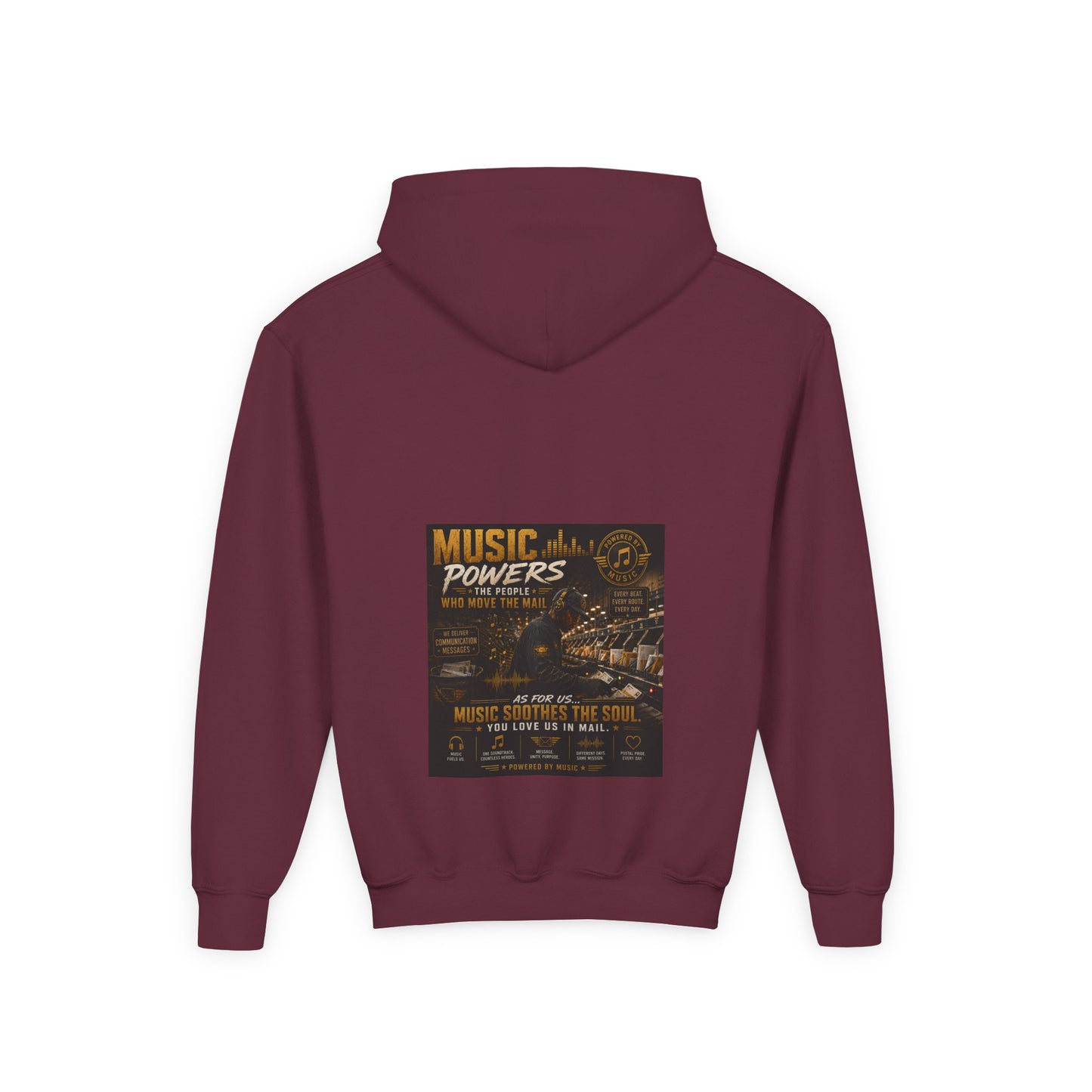 Postal Music — Music Powers the People — Youth Hoodie