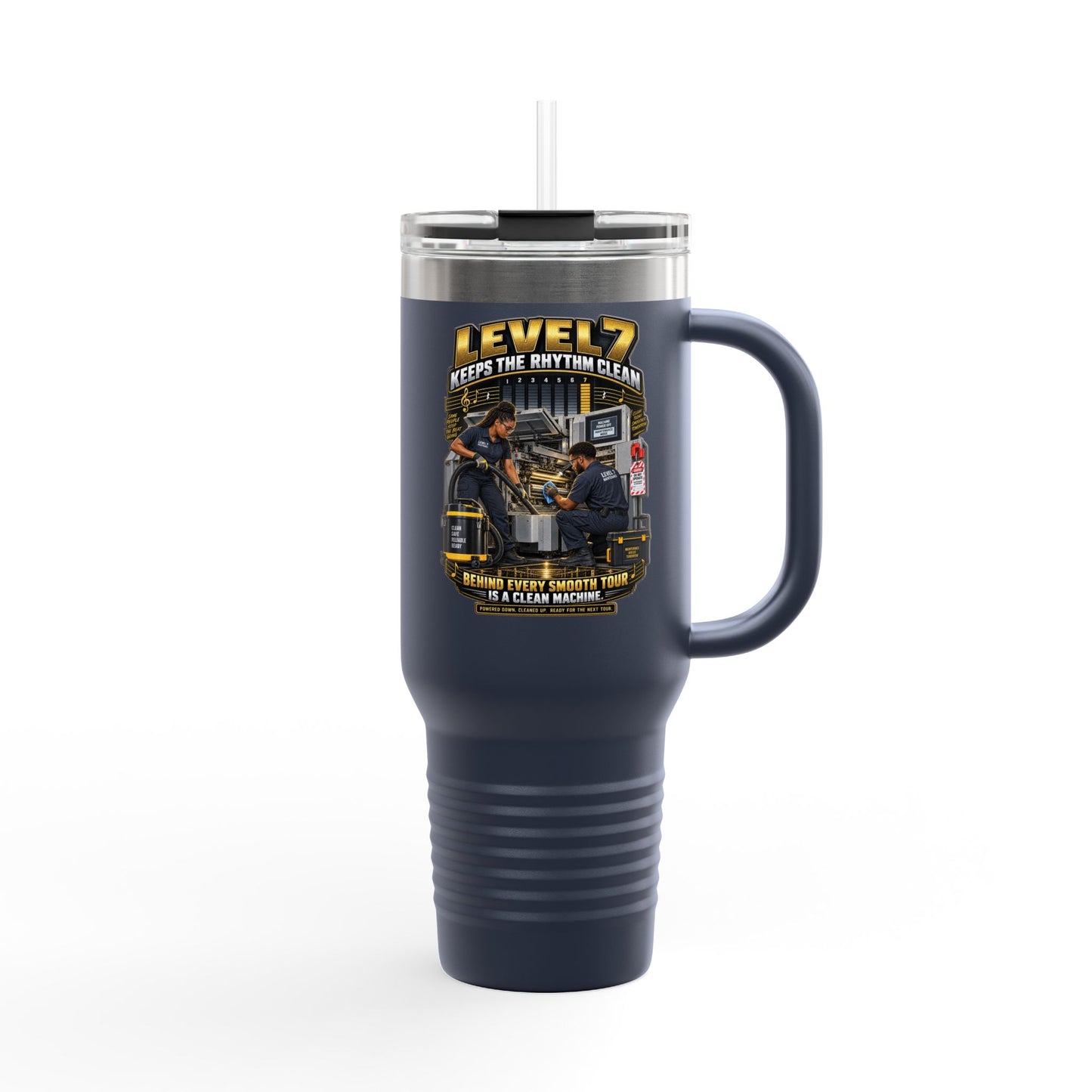 Postal Music - Level 7 Keeps the Rhythm Clean - Insulated Travel Tumbler 40oz