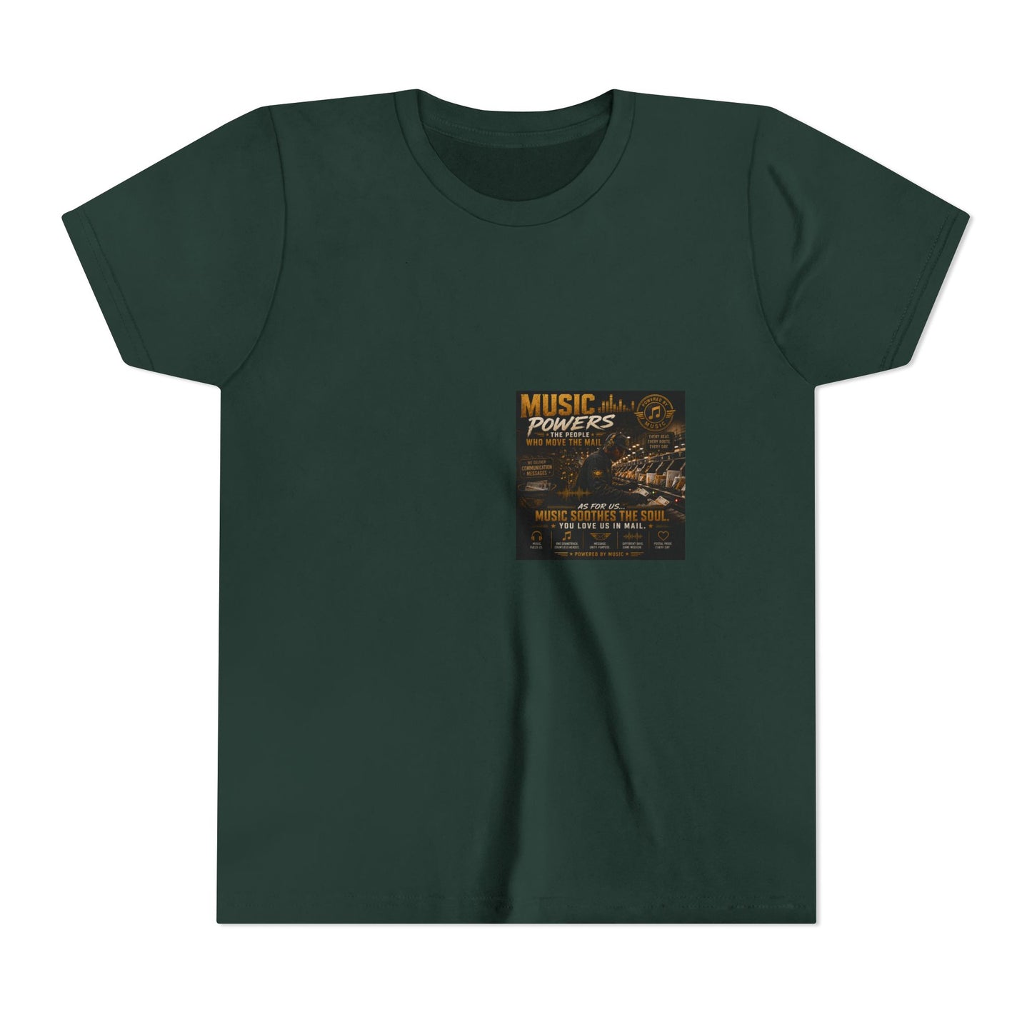 Postal Music — Music Powers the People — Youth T-Shirt