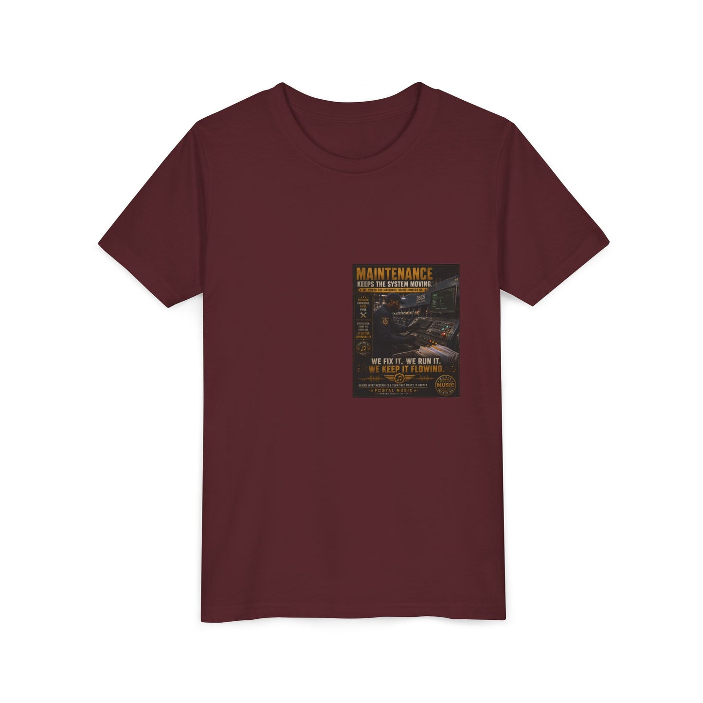 Postal Music — Maintenance Keeps the System Moving — Youth T-Shirt