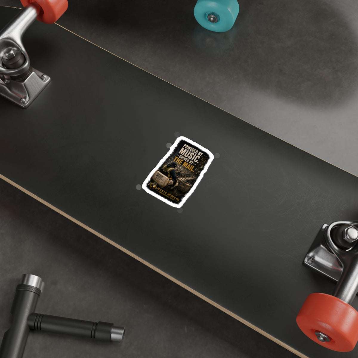 Postal Music - Powered by Music Die-Cut Sticker