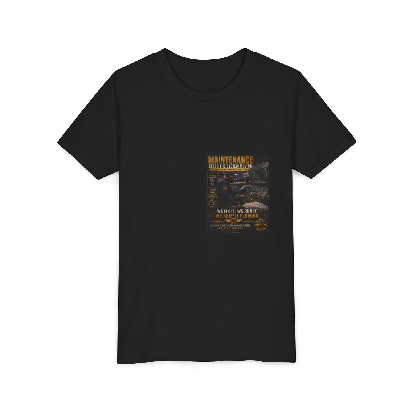 Postal Music — Maintenance Keeps the System Moving — Youth T-Shirt