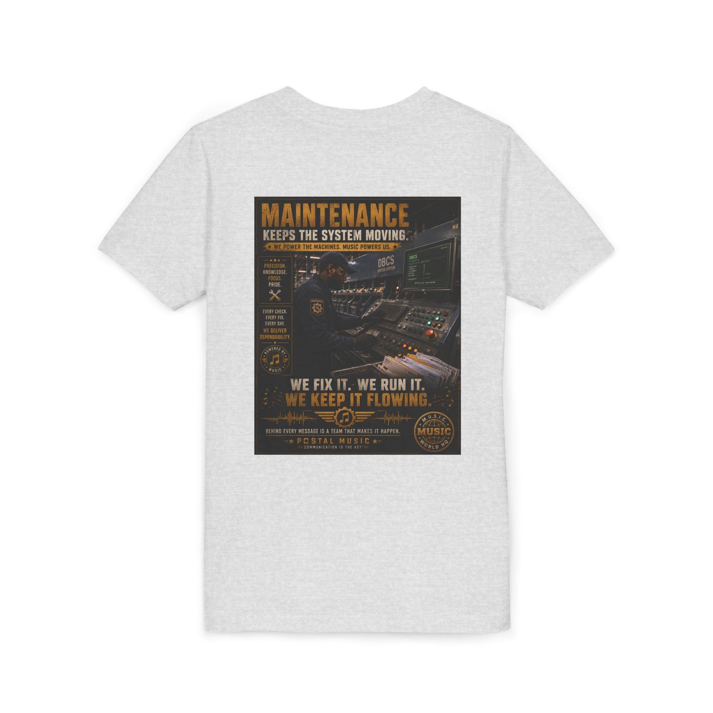 Postal Music — Maintenance Keeps the System Moving — Youth T-Shirt