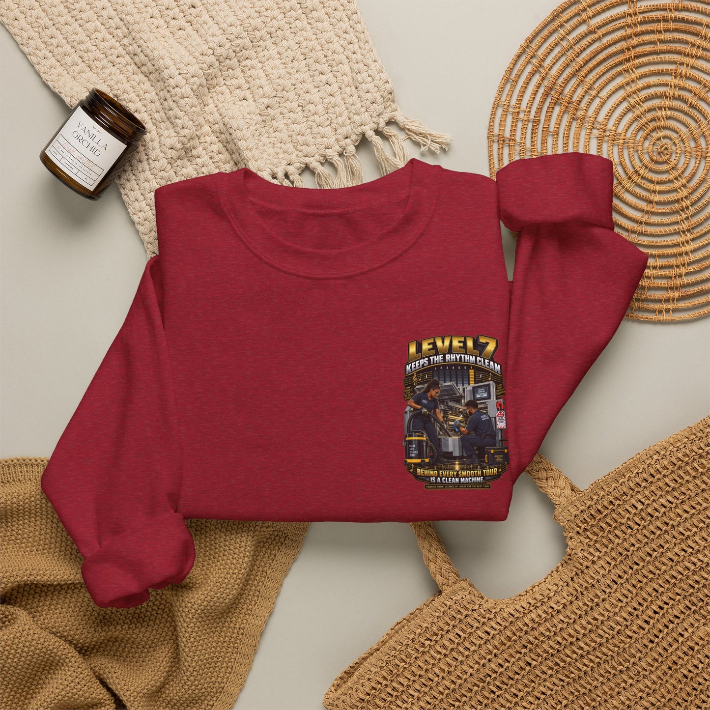 Postal Music - Level 7 Keeps the Rhythm Clean - Heavyweight Crewneck Sweatshirt