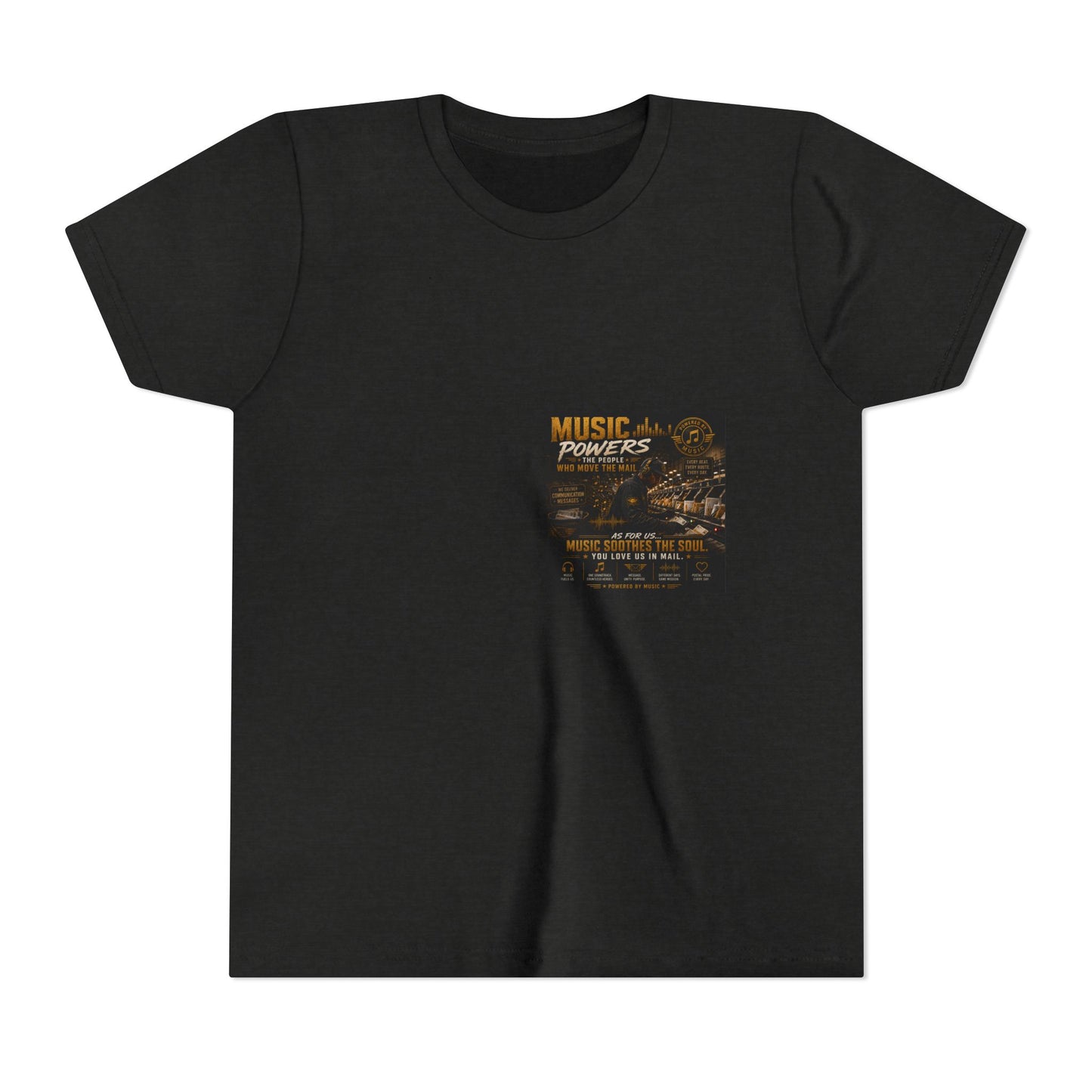 Postal Music — Music Powers the People — Youth T-Shirt