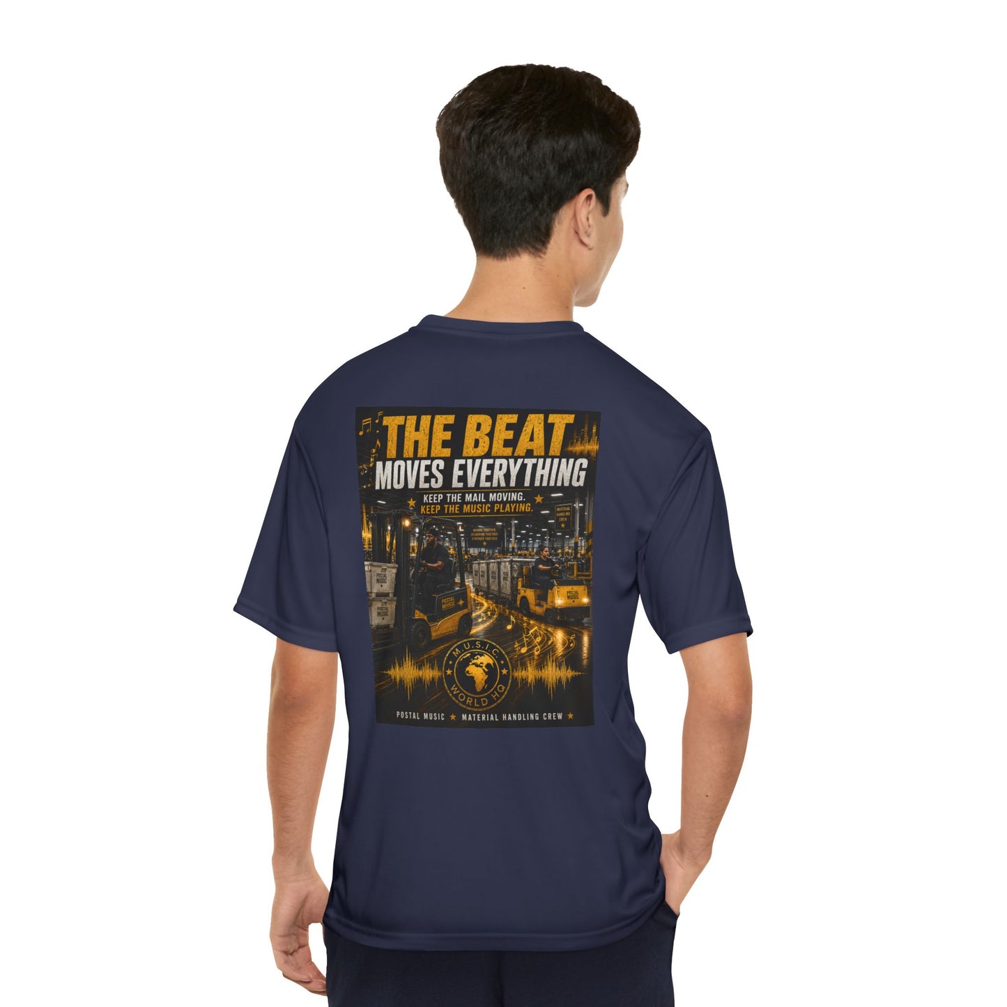 The Beat Moves Everything — Men's Performance Tee | Postal Music