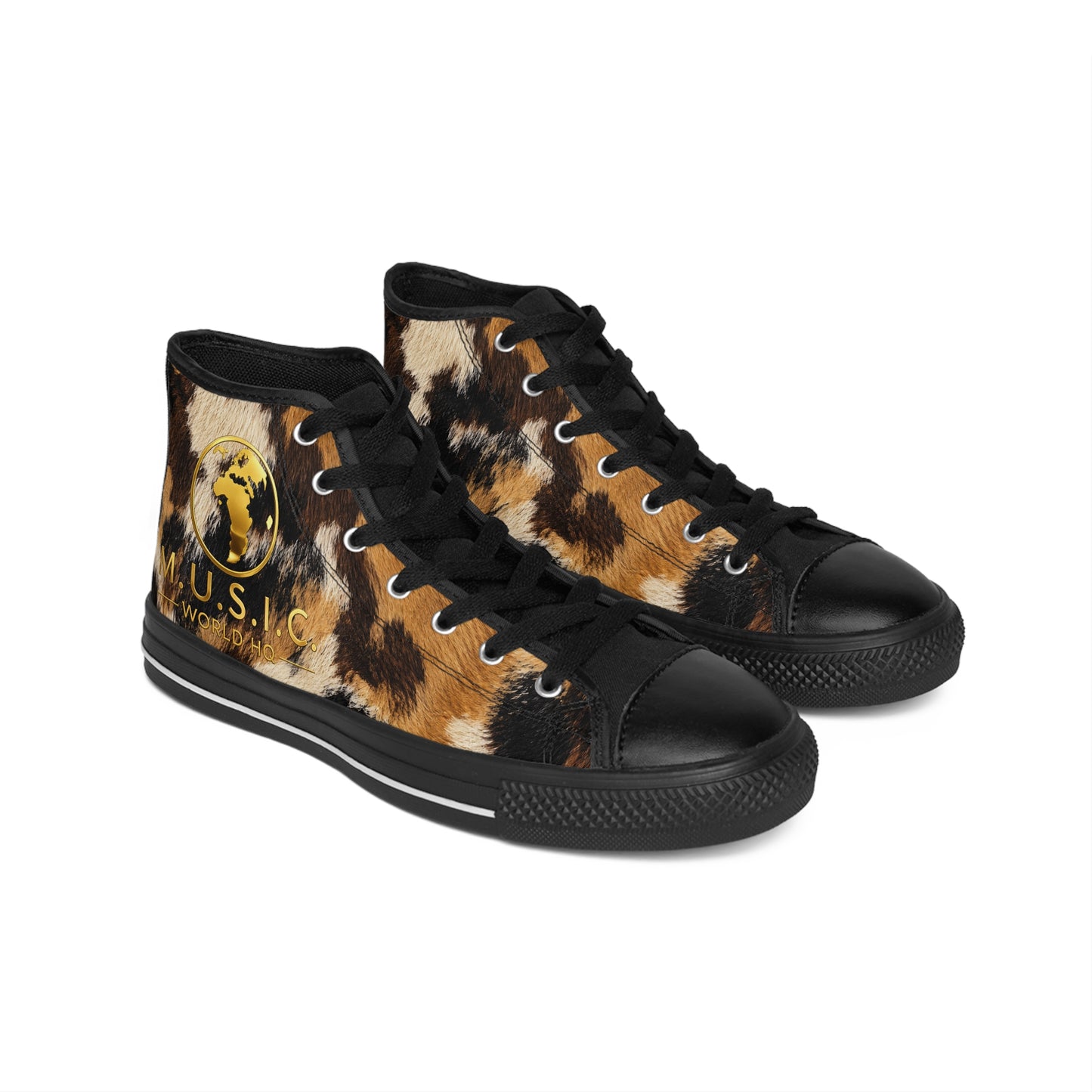 Wild by Design™ — African Wild Dog Print High-Top Sneakers | Safari Heritage