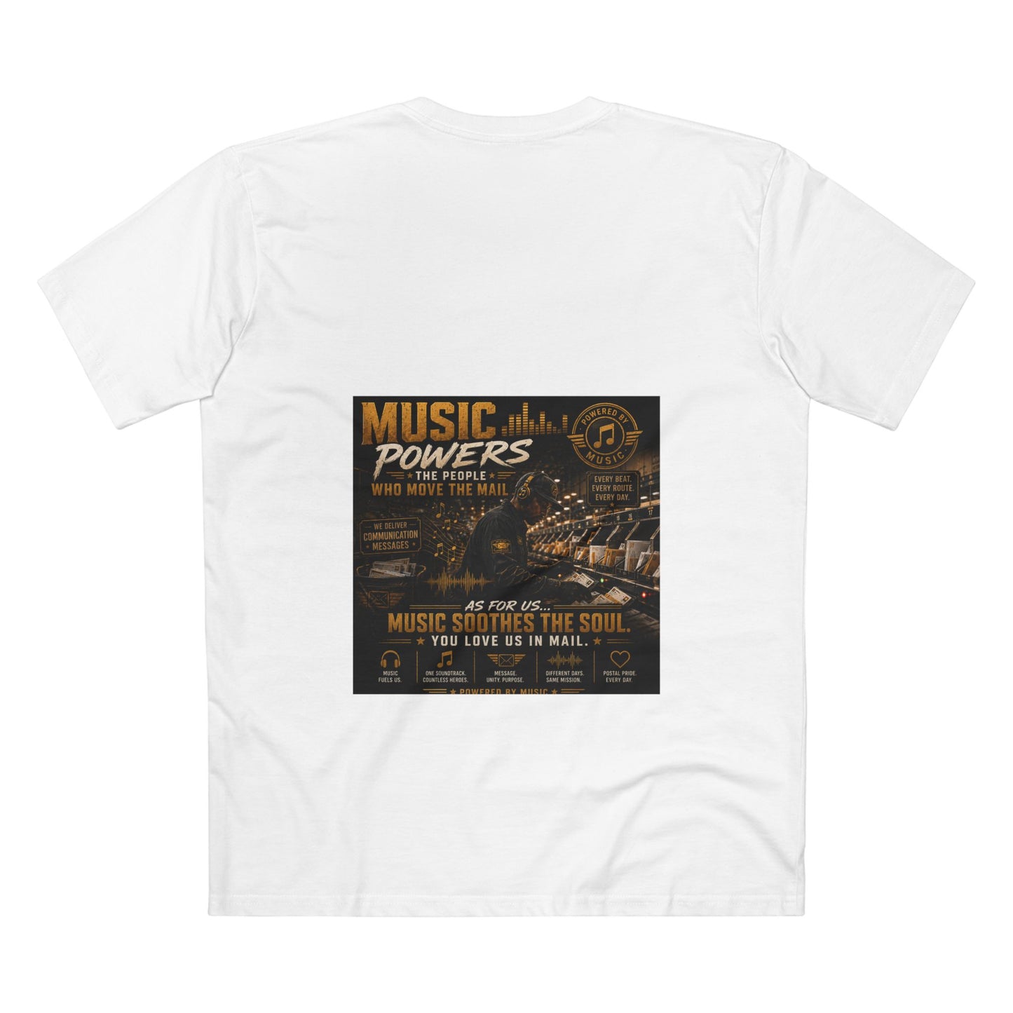 Postal Music — Music Powers the People — Streetwear T-Shirt