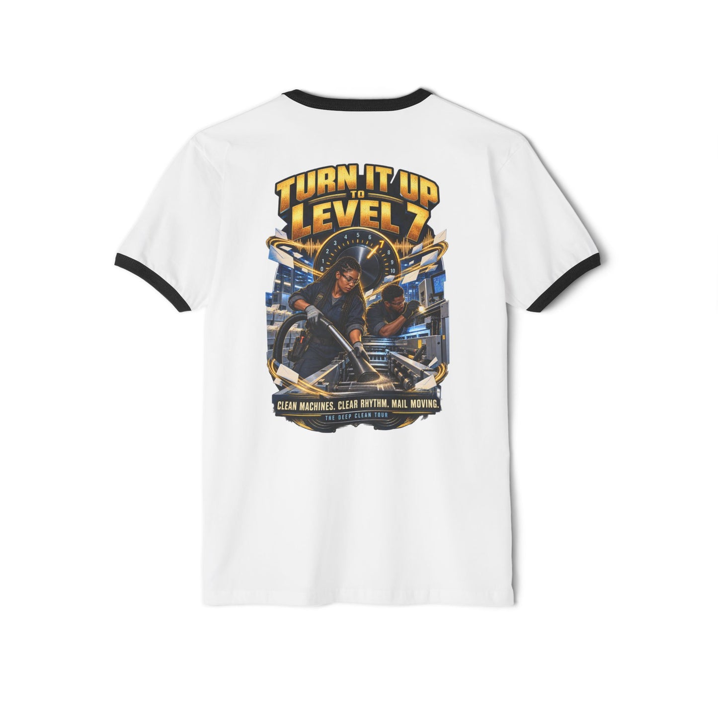 Postal Music - Turn It Up to Level 7 - Ringer T-Shirt