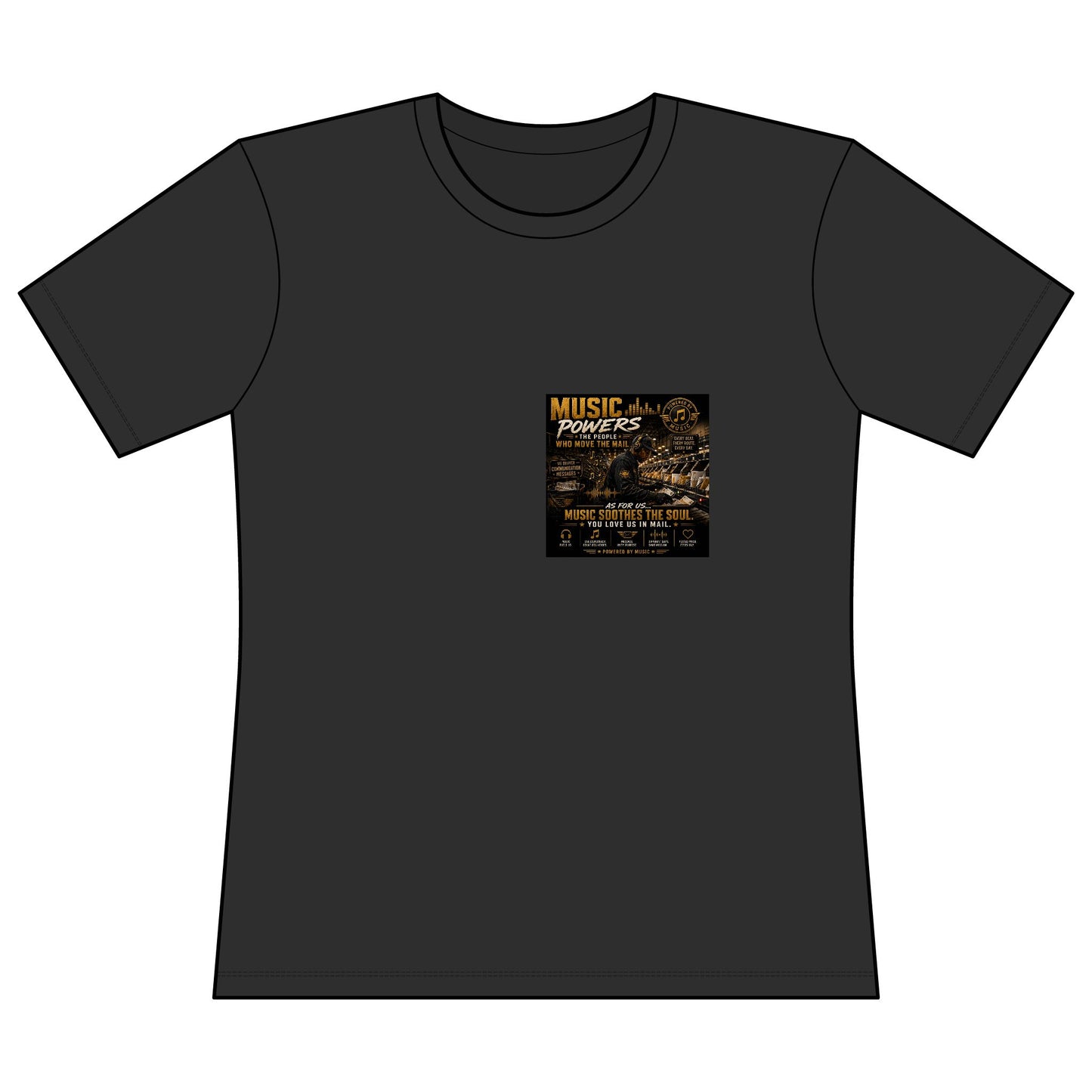 Postal Music — Music Powers the People — Women's Relaxed T-Shirt