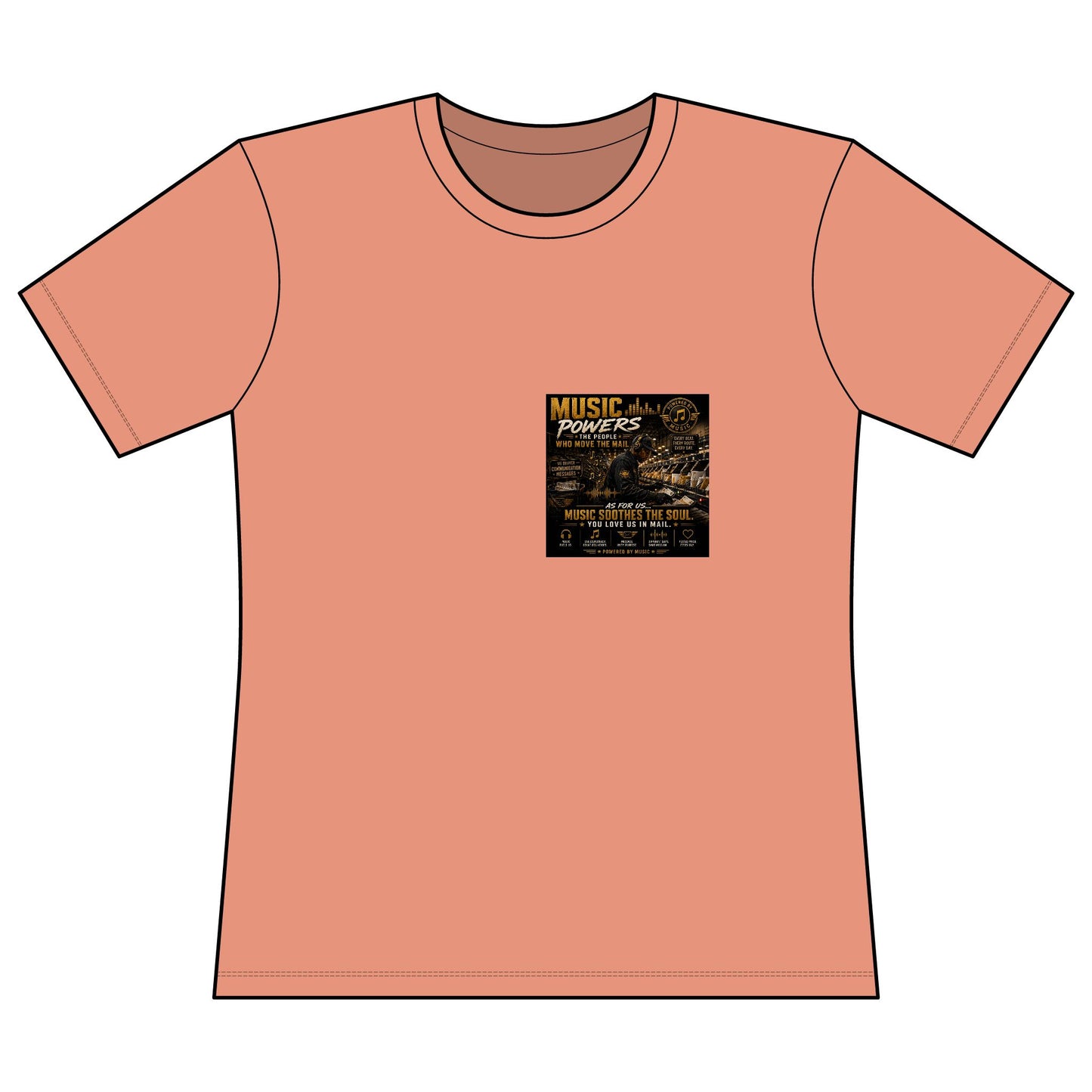 Postal Music — Music Powers the People — Women's Relaxed T-Shirt
