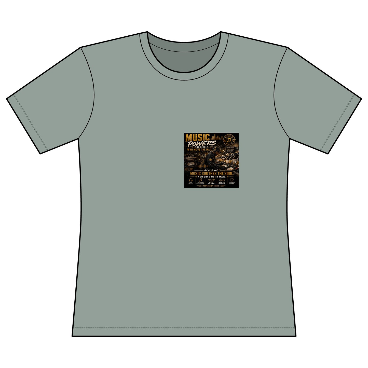 Postal Music — Music Powers the People — Women's Relaxed T-Shirt