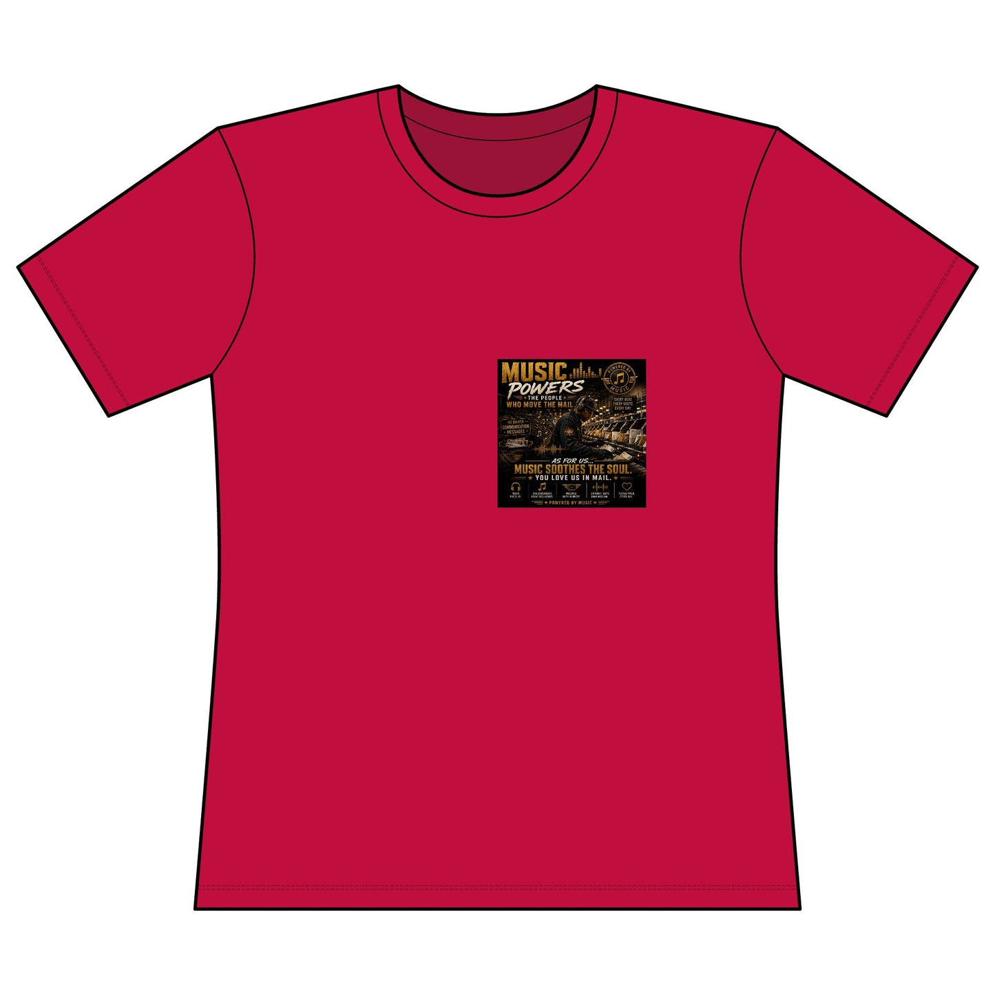 Postal Music — Music Powers the People — Women's Relaxed T-Shirt