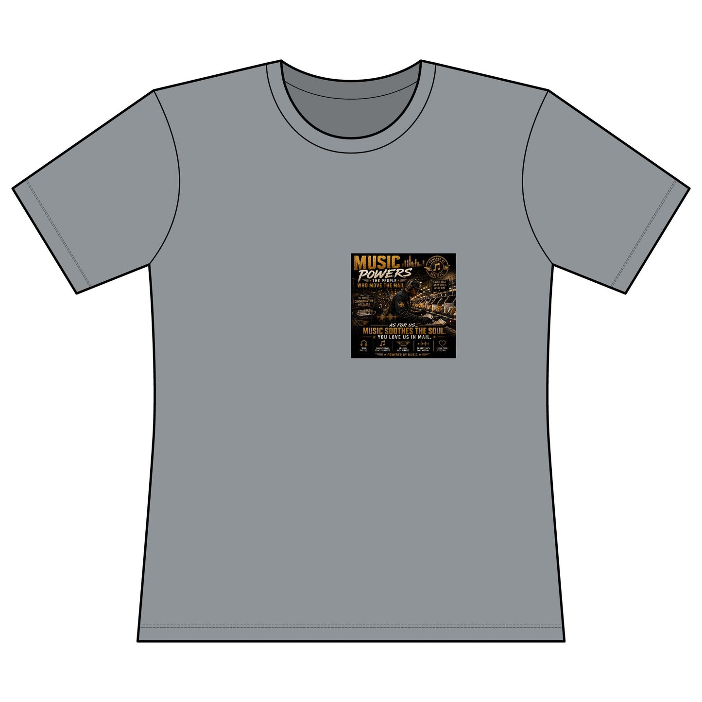 Postal Music — Music Powers the People — Women's Relaxed T-Shirt
