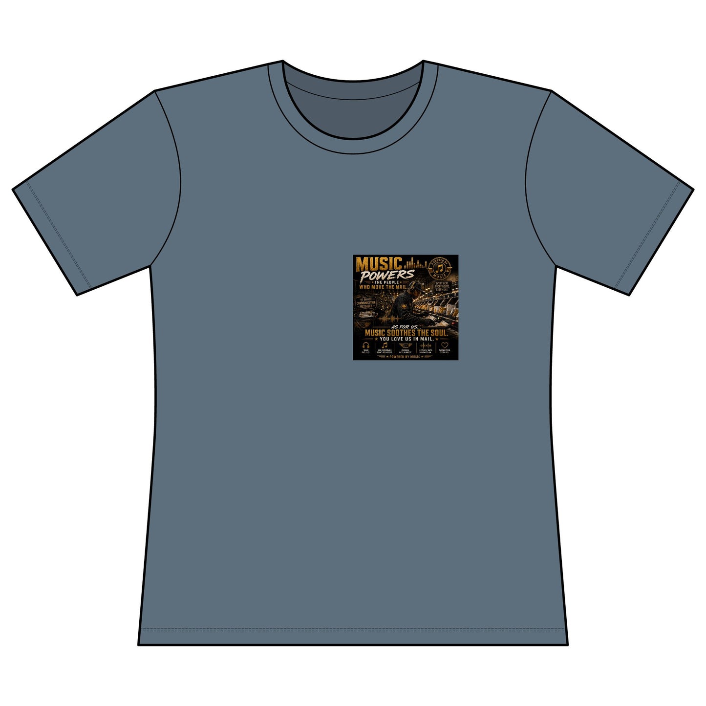 Postal Music — Music Powers the People — Women's Relaxed T-Shirt