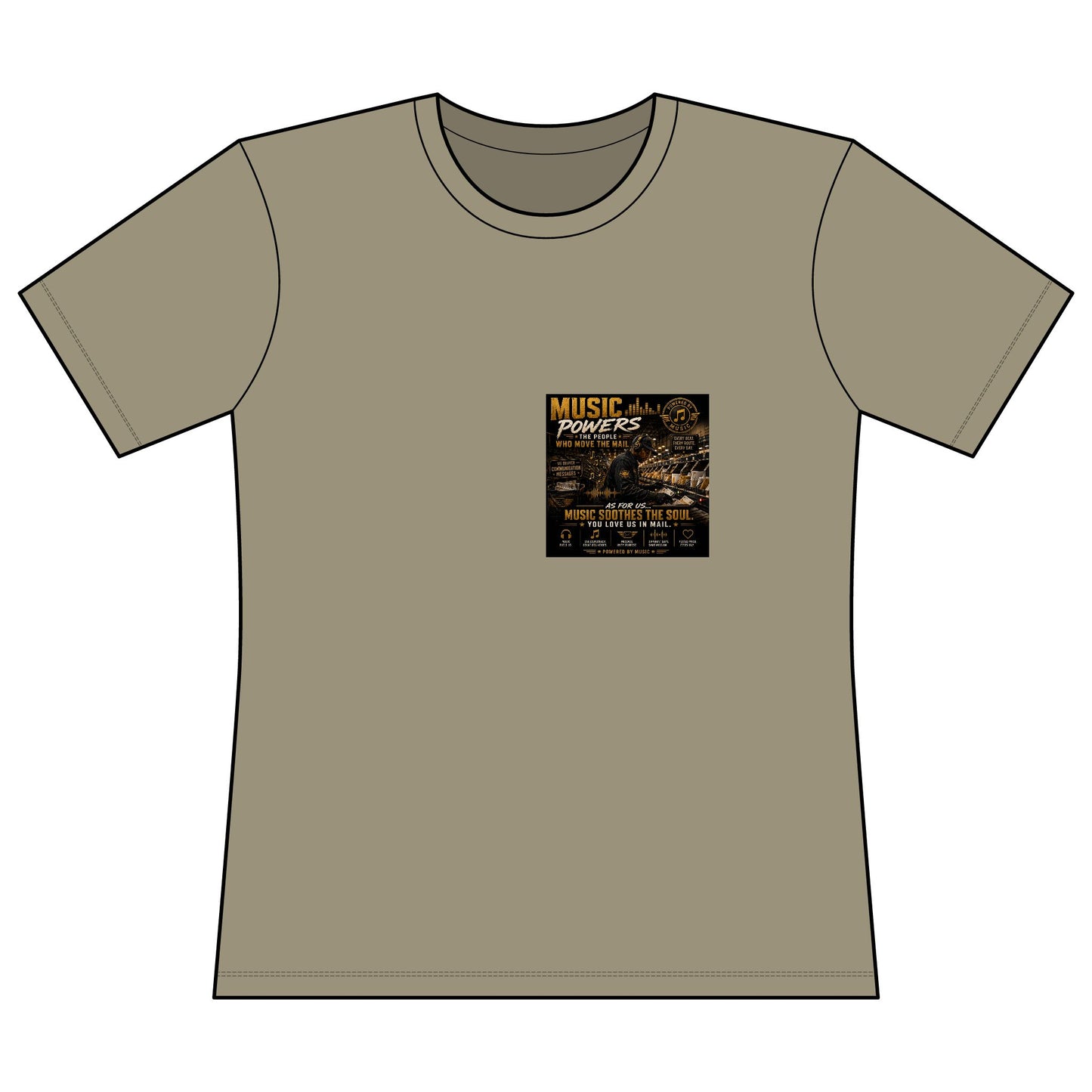 Postal Music — Music Powers the People — Women's Relaxed T-Shirt