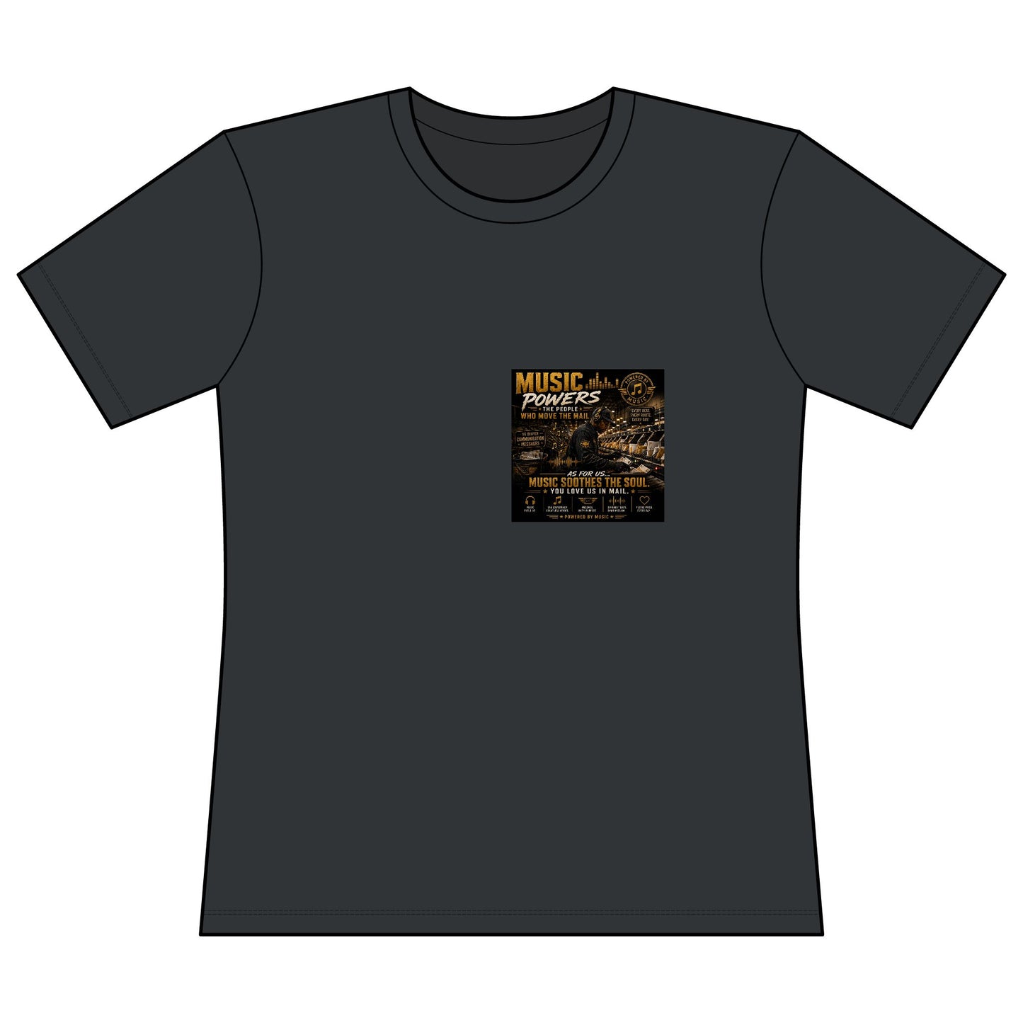 Postal Music — Music Powers the People — Women's Relaxed T-Shirt