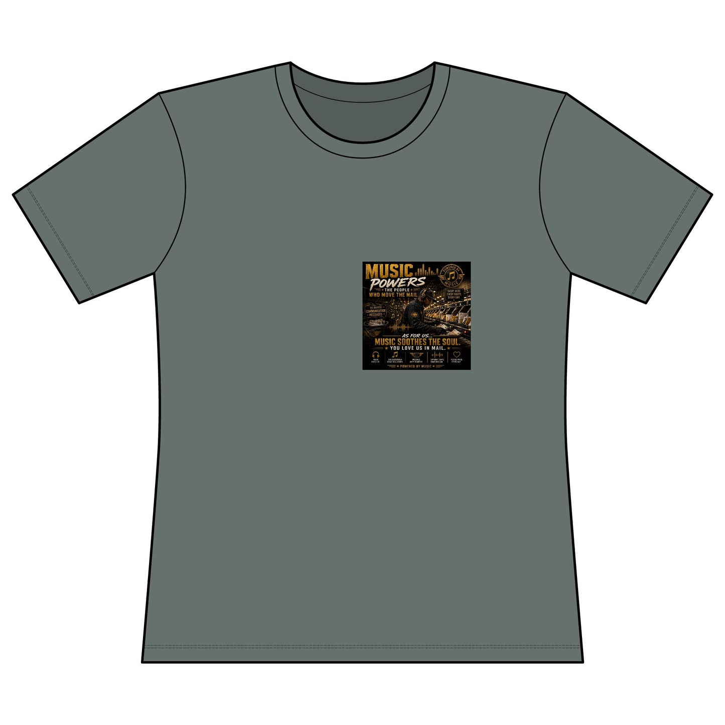 Postal Music — Music Powers the People — Women's Relaxed T-Shirt