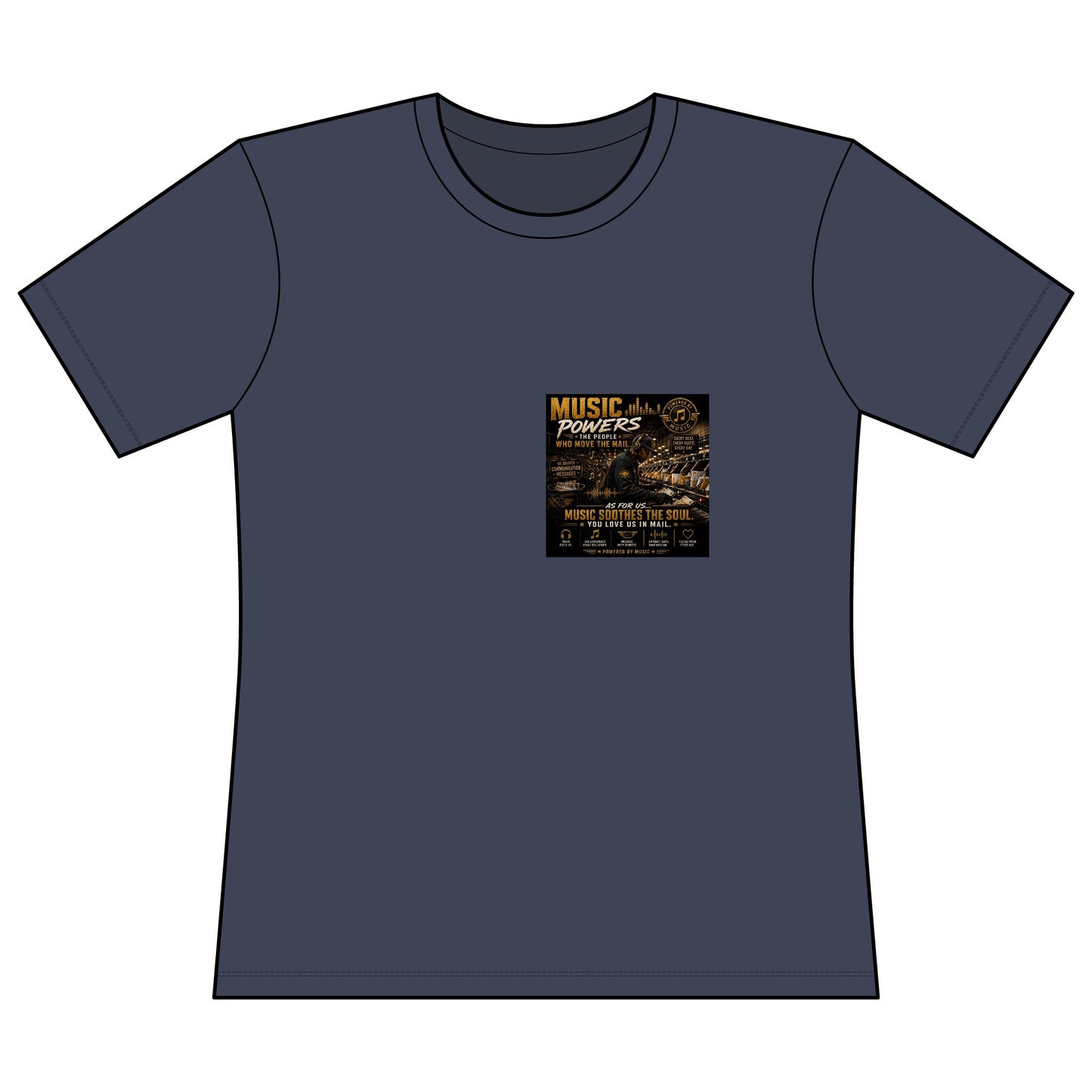 Postal Music — Music Powers the People — Women's Relaxed T-Shirt