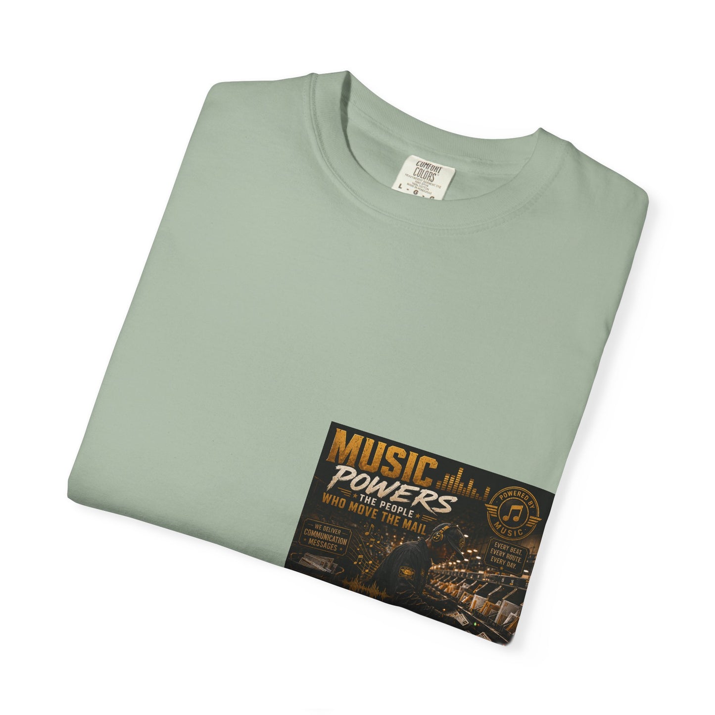 Postal Music — Music Powers the People — Garment-Dyed T-Shirt