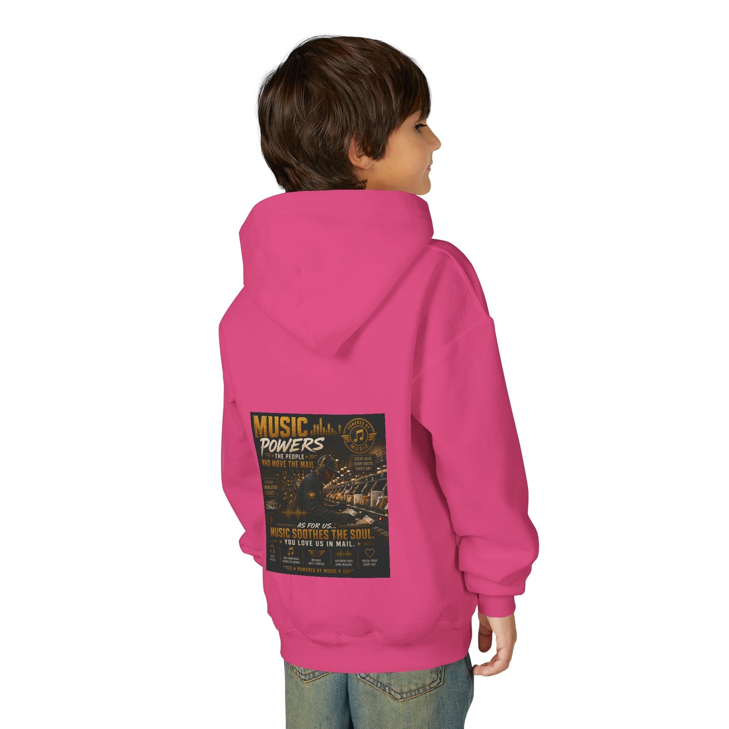 Postal Music — Music Powers the People — Youth Hoodie