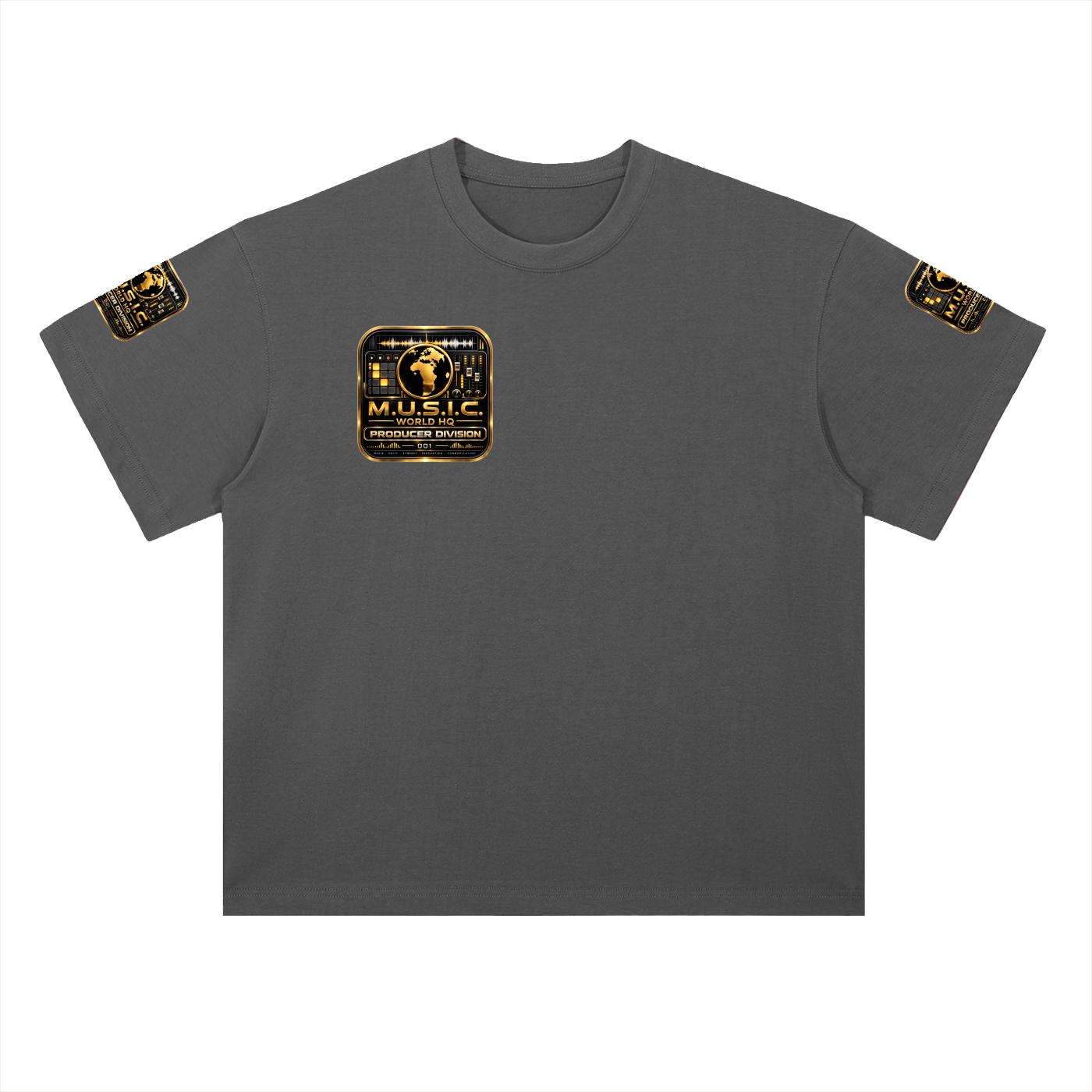 M.U.S.I.C. World HQ Creator Culture – Producer Division 001 Heavyweight Drop Shoulder Tee